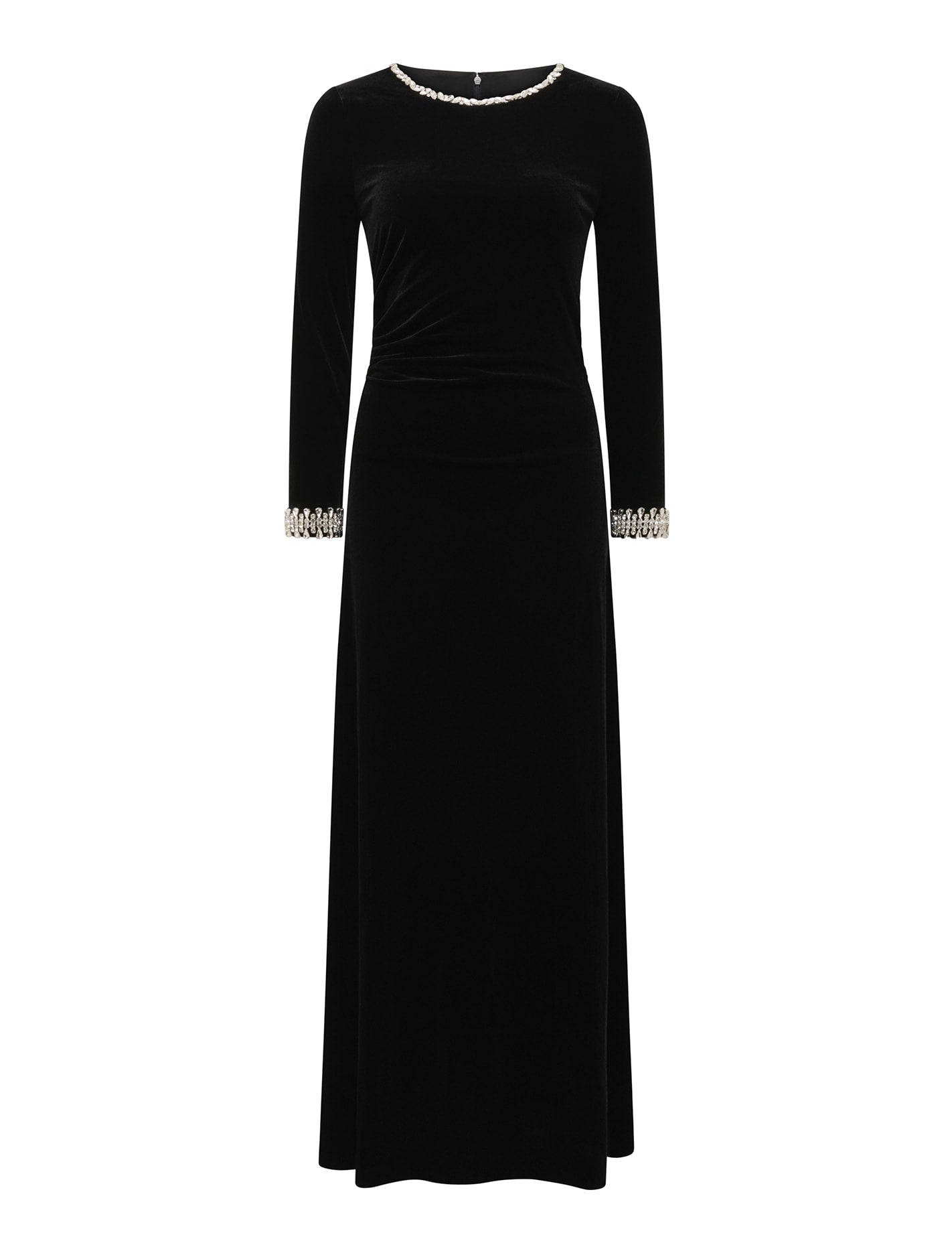 Kehlani Embellished Velvet Maxi Dress Black_mannequin