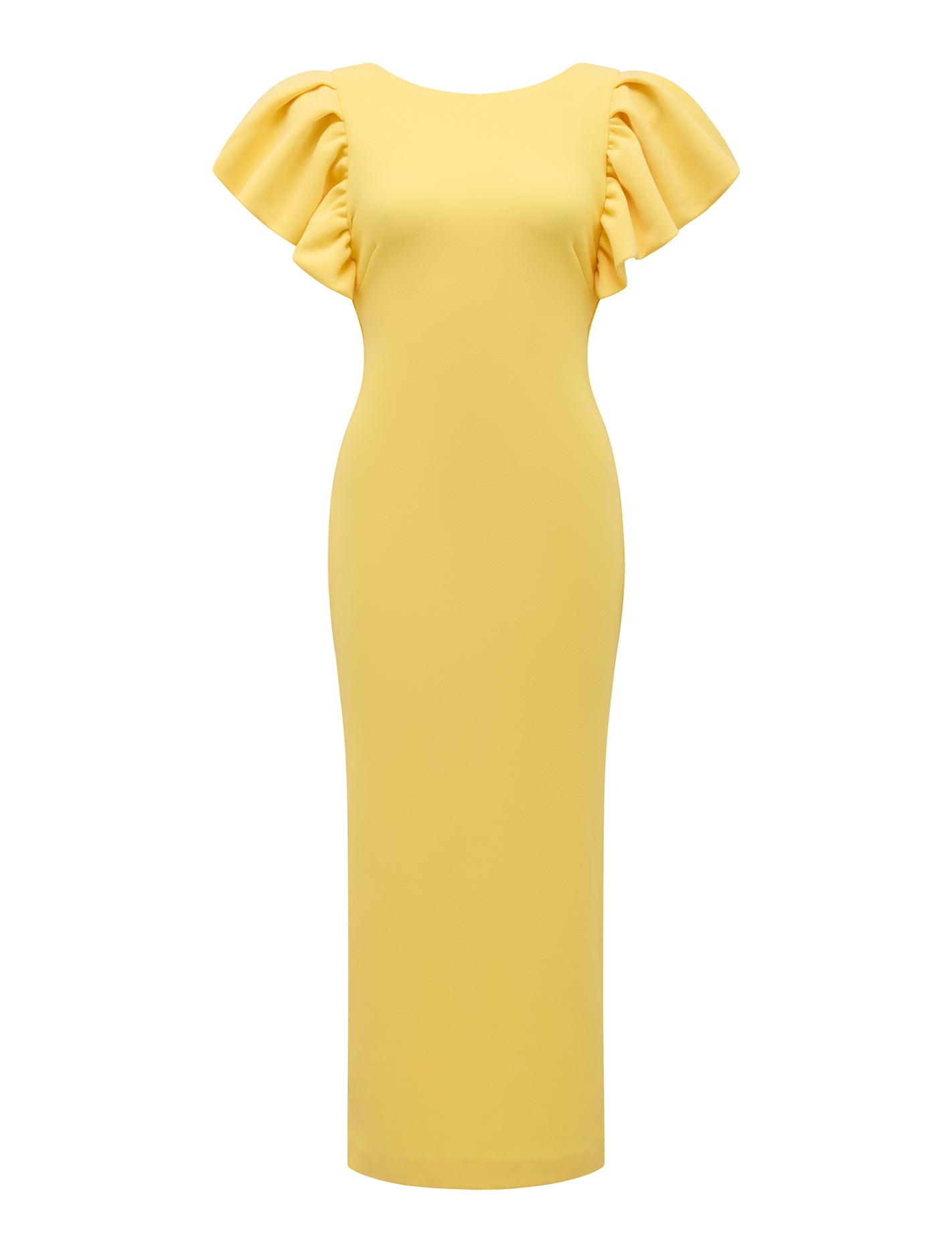 Liz Frill-Sleeve Bodycon Dress Lisbon Lemon_mannequin