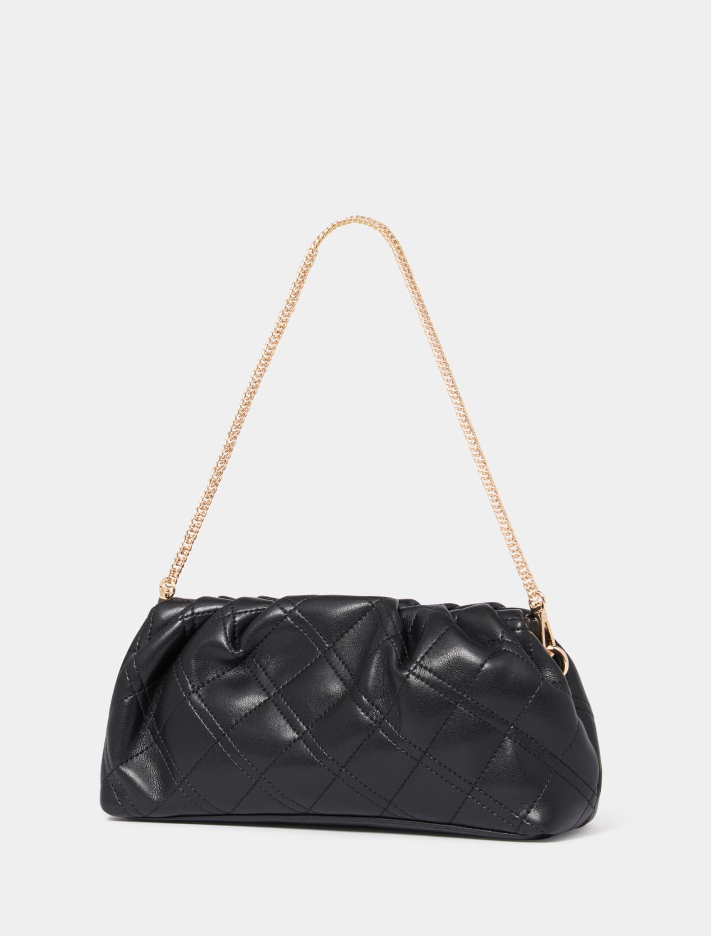 Signature Saskia Soft Quilt Clutch Black_mannequin