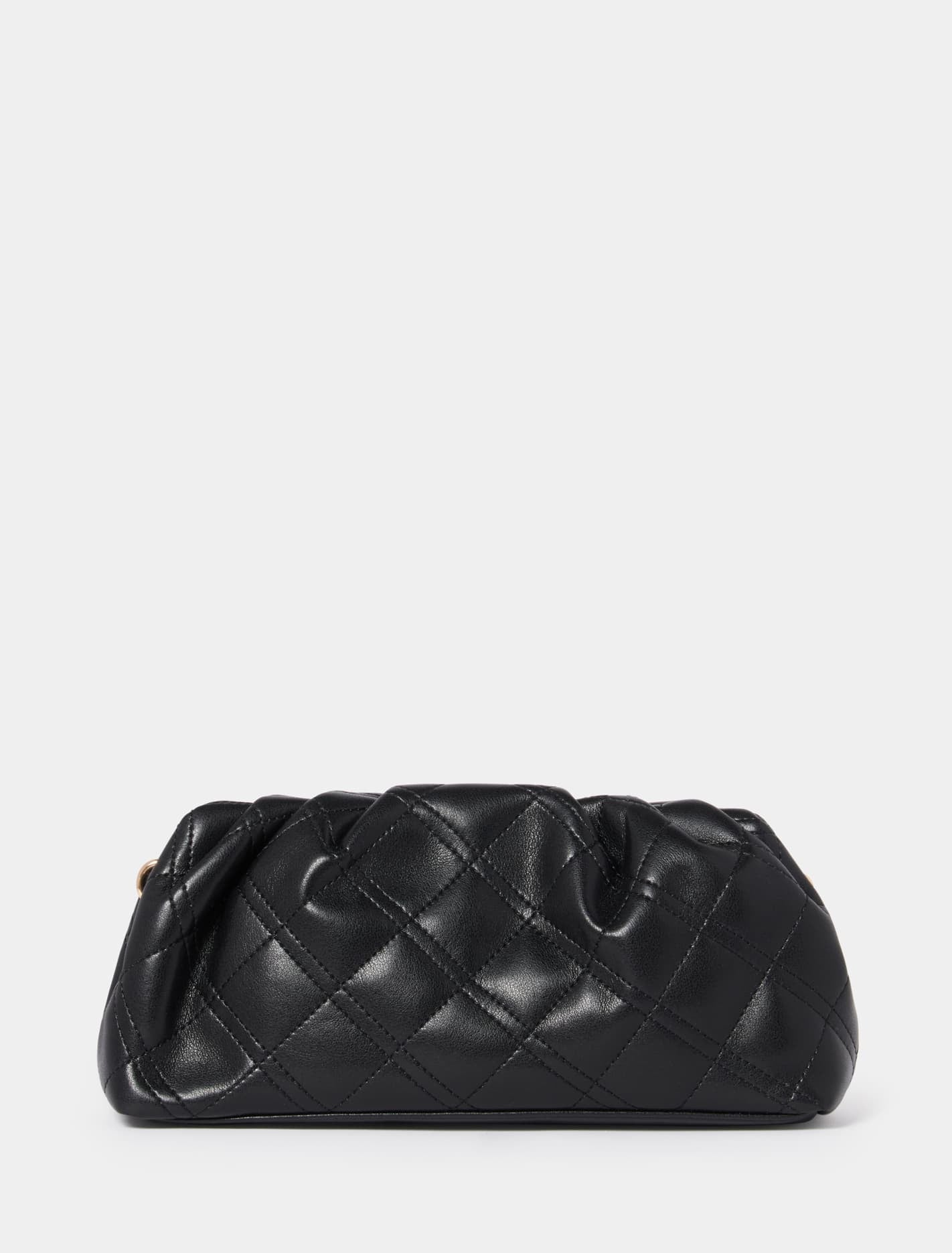 Signature Saskia Soft Quilt Clutch Black_mannequin