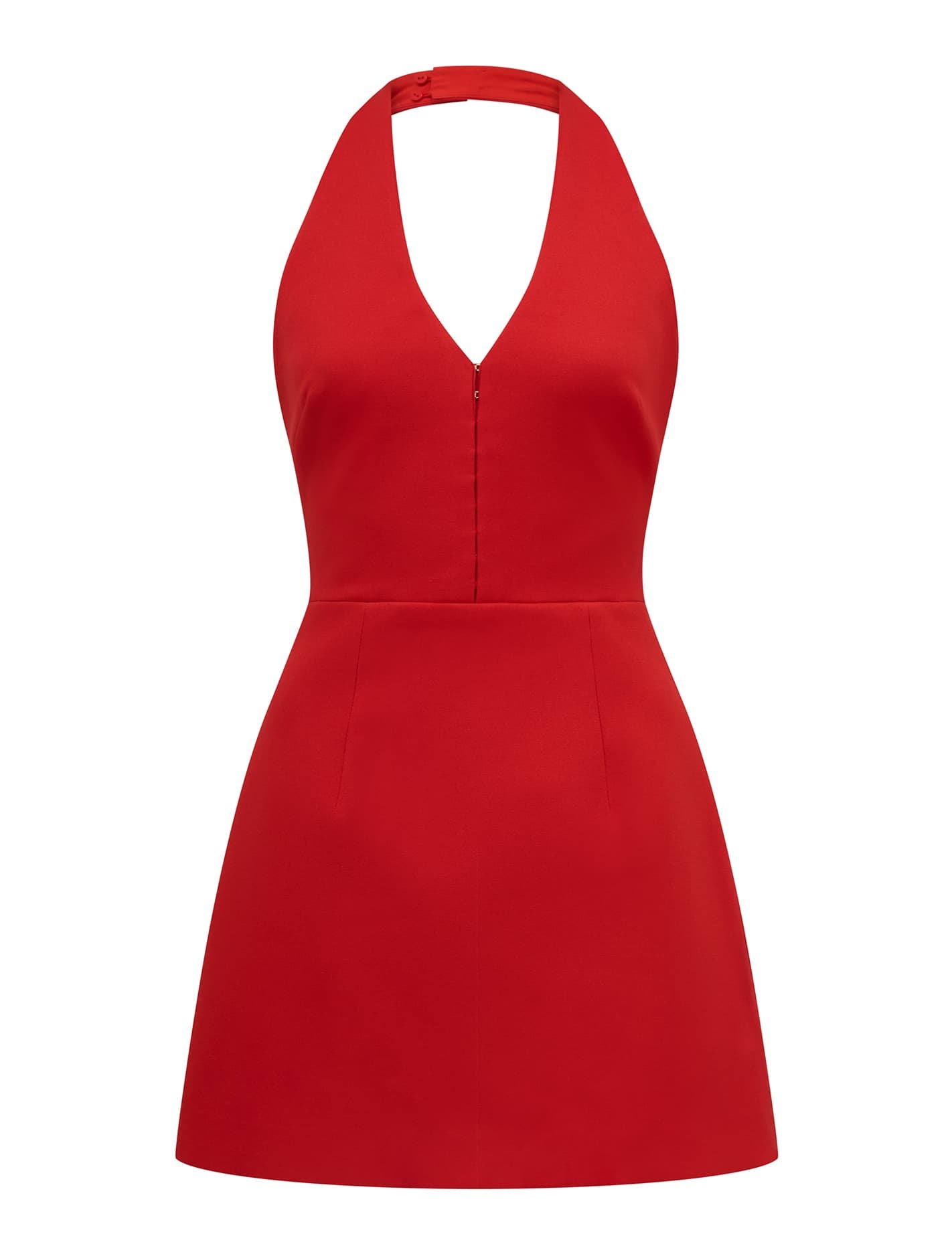 Ricki Halter Hook and Eye Mini Dress Barbados Cherry_mannequin