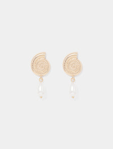 Felicia Shell Swirl Earring Gold/Pearl_mannequin