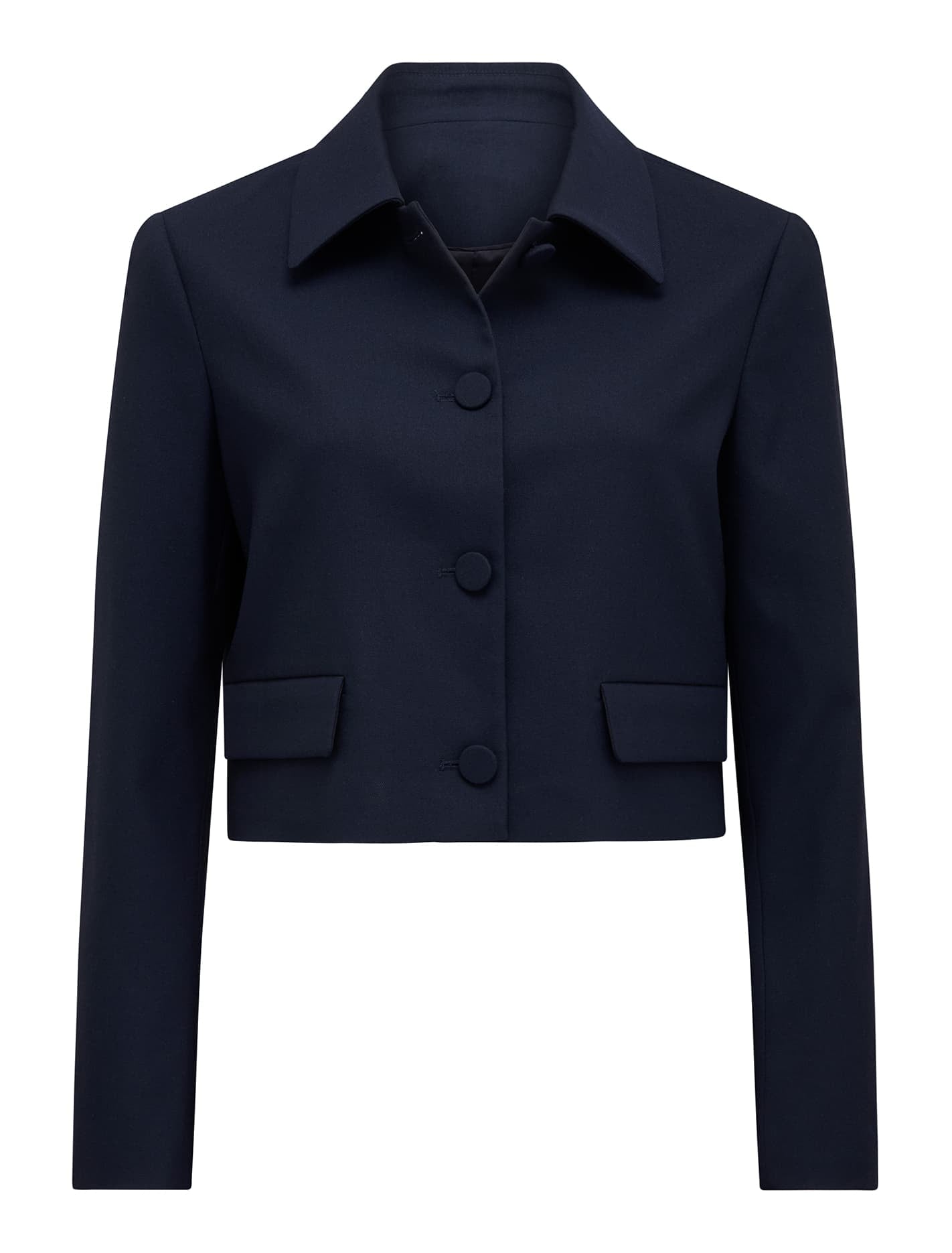 Tanya Cropped Top Collar Jacket Royal Navy Suit_mannequin