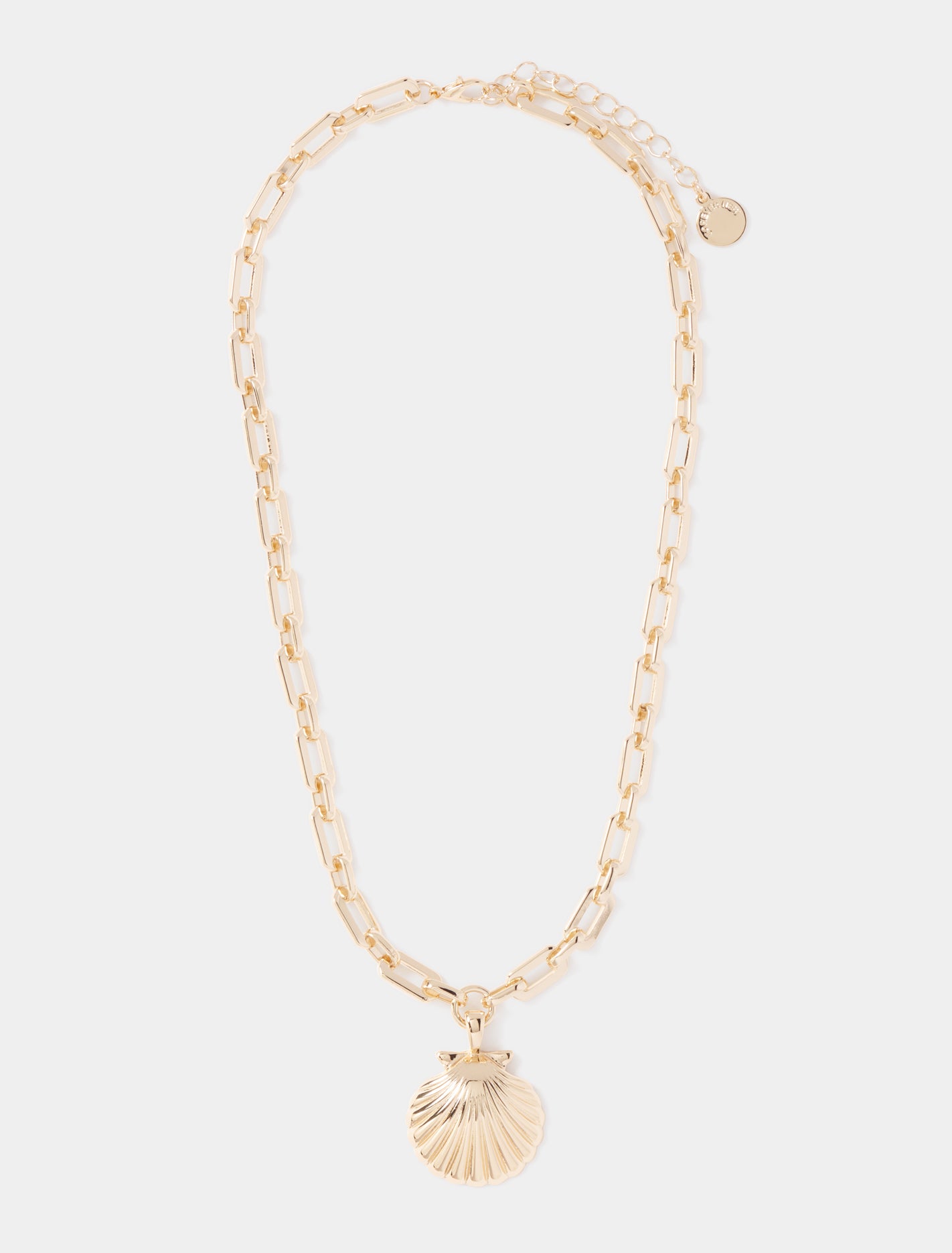 Sienna Shell Pendant Necklace Gold_mannequin