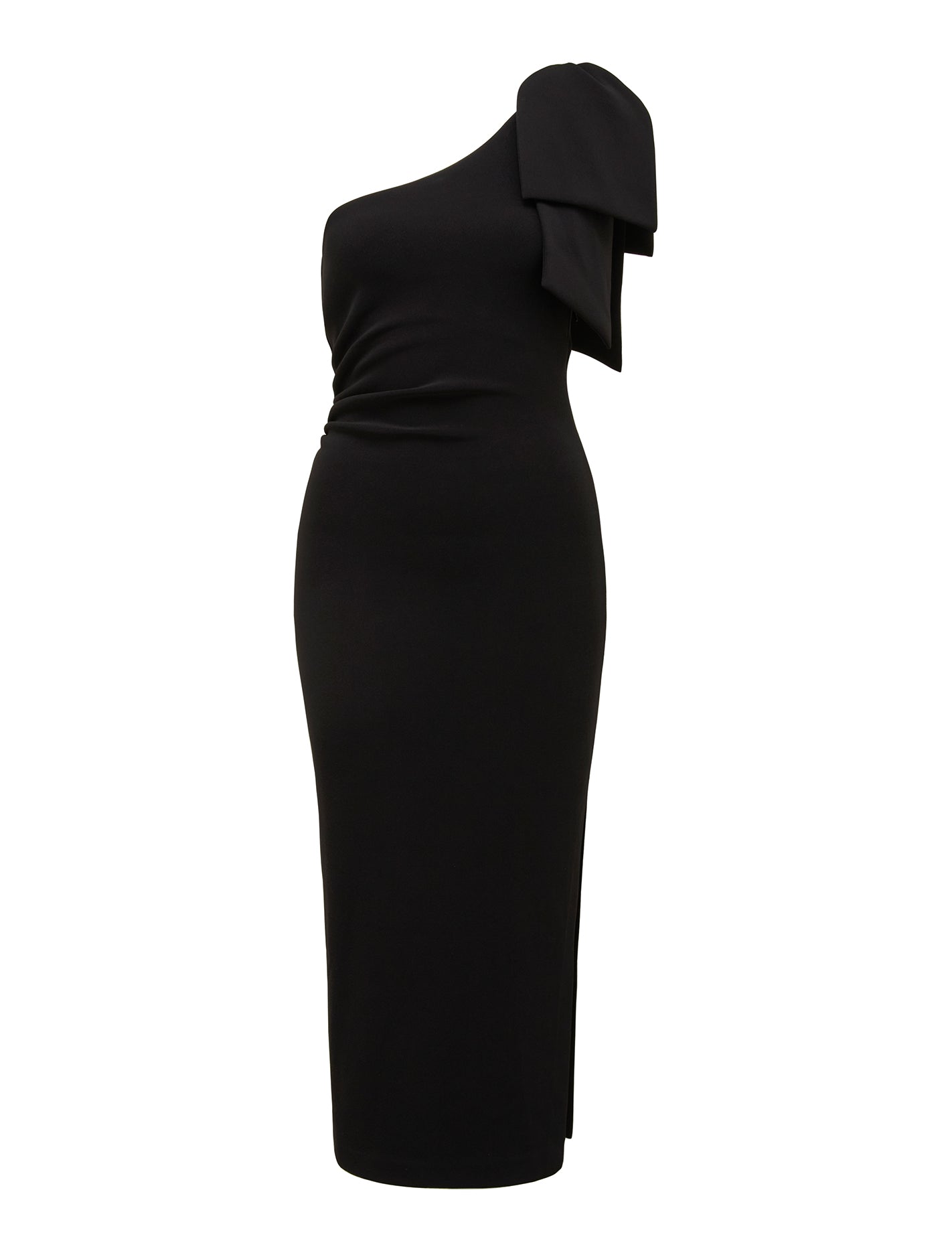 Jade Petite Bow Bodycon Midi Dress Black_mannequin