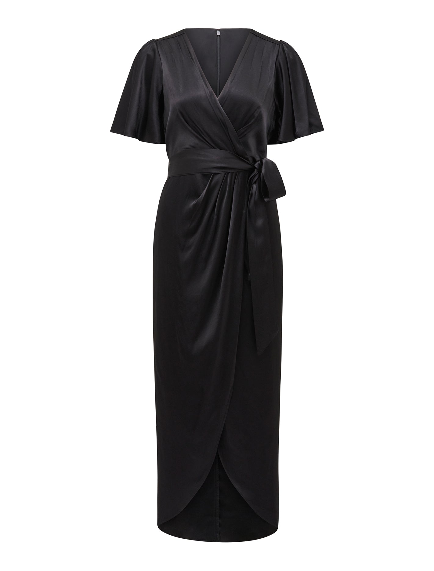 Carolina Satin Midi Dress Black_mannequin