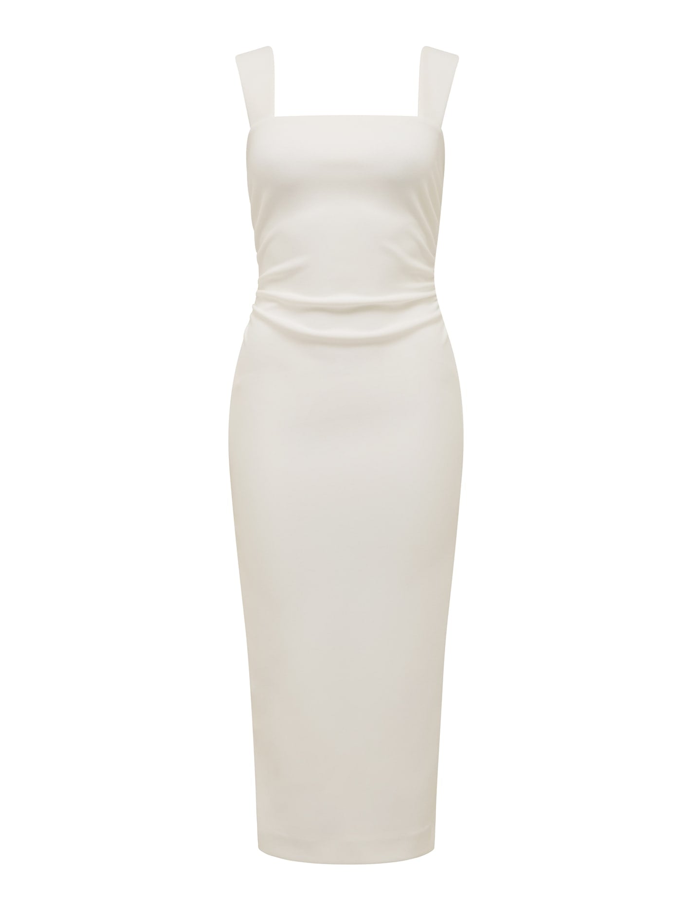 Reina Petite Ruched Bodycon Midi Dress Porcelain_mannequin