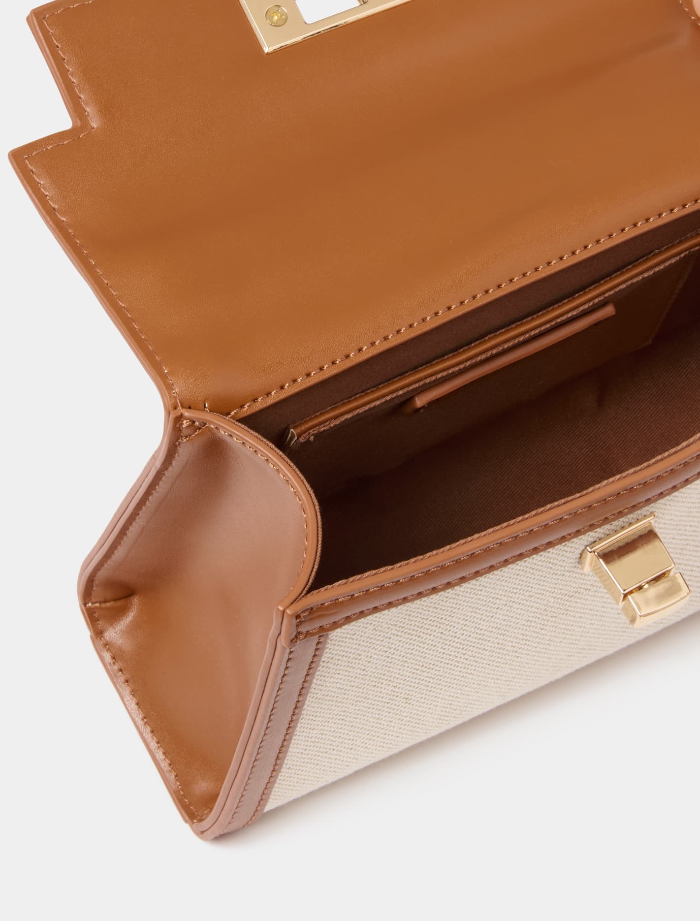 Tala Top Handle Lock Bag Canvas/Tan_mannequin