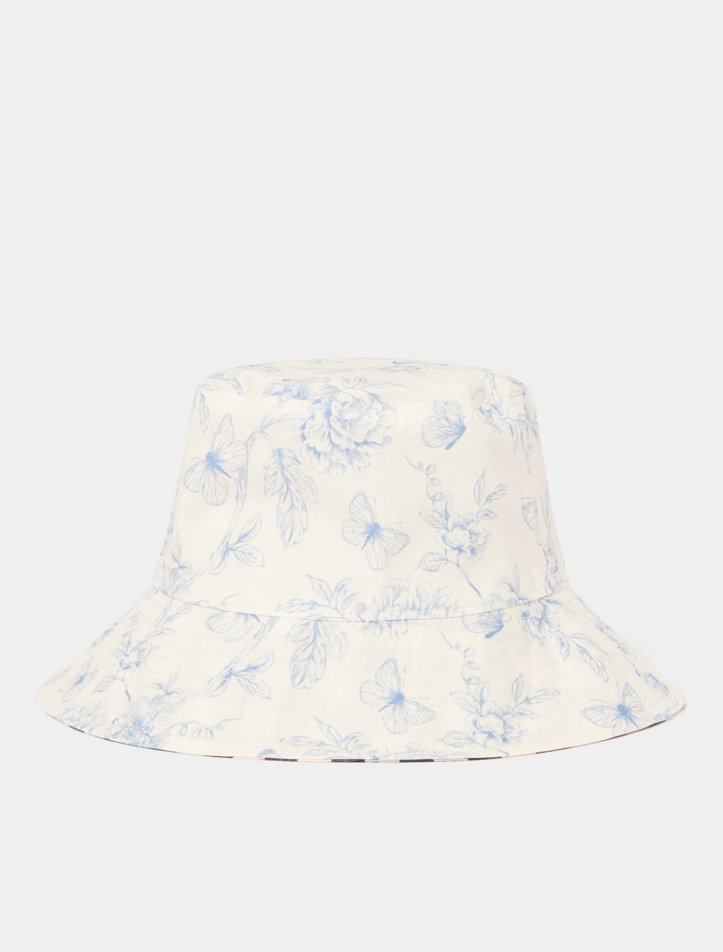 Laura Reversible Brim Hat Blue Hydrangea_mannequin