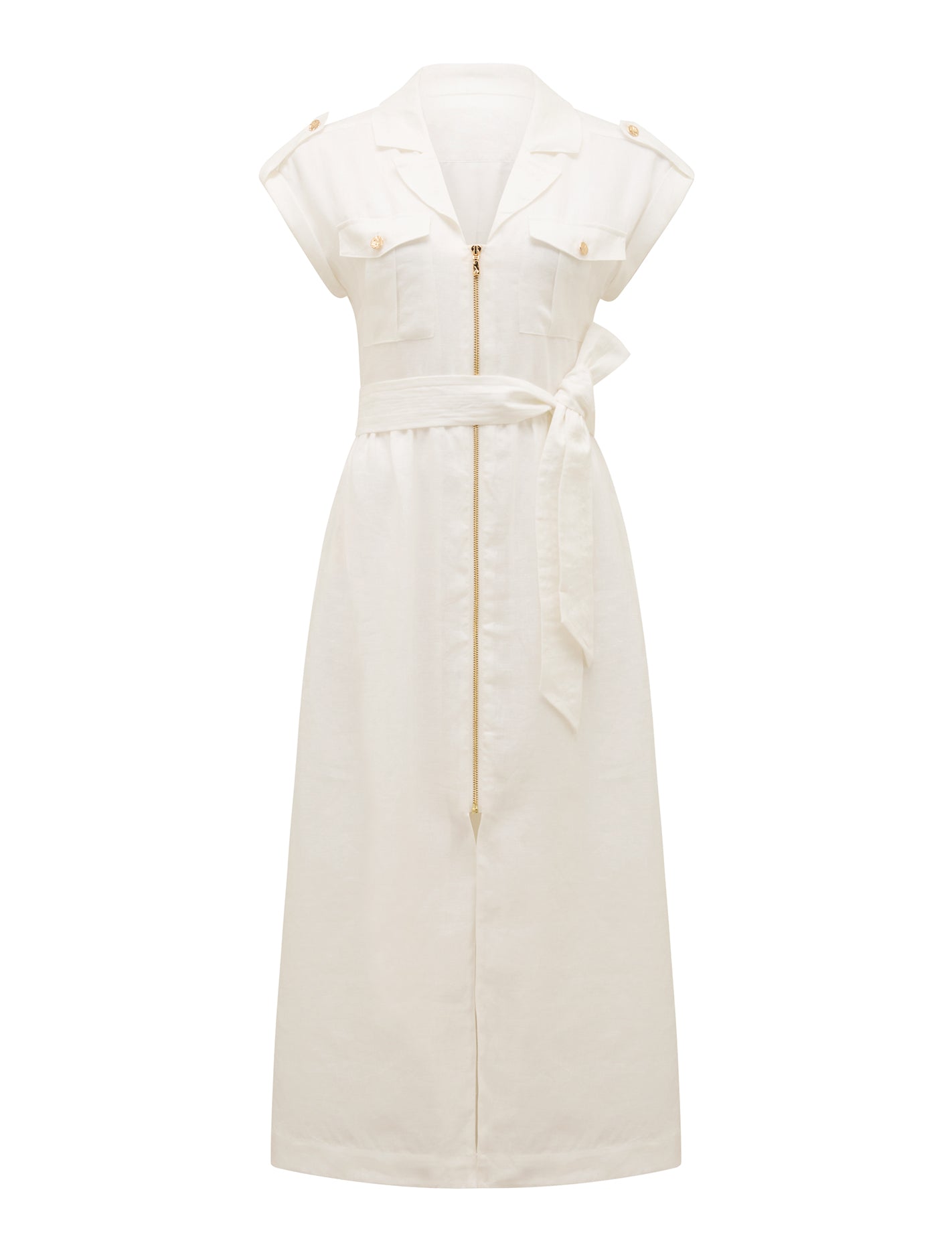 Alison Utility Linen Midi Dress Porcelain_mannequin