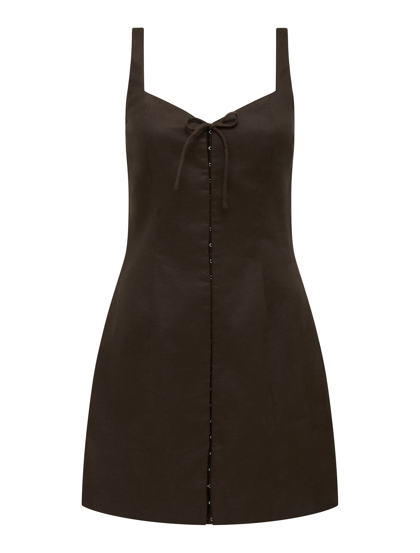 Monica Petite Bow Front Hook & Eye Mini Dark Chocolate_mannequin