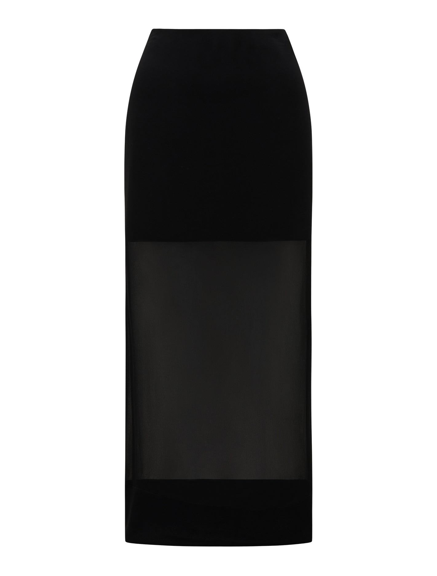 Yolanda Sheer Midi Skirt Black_mannequin
