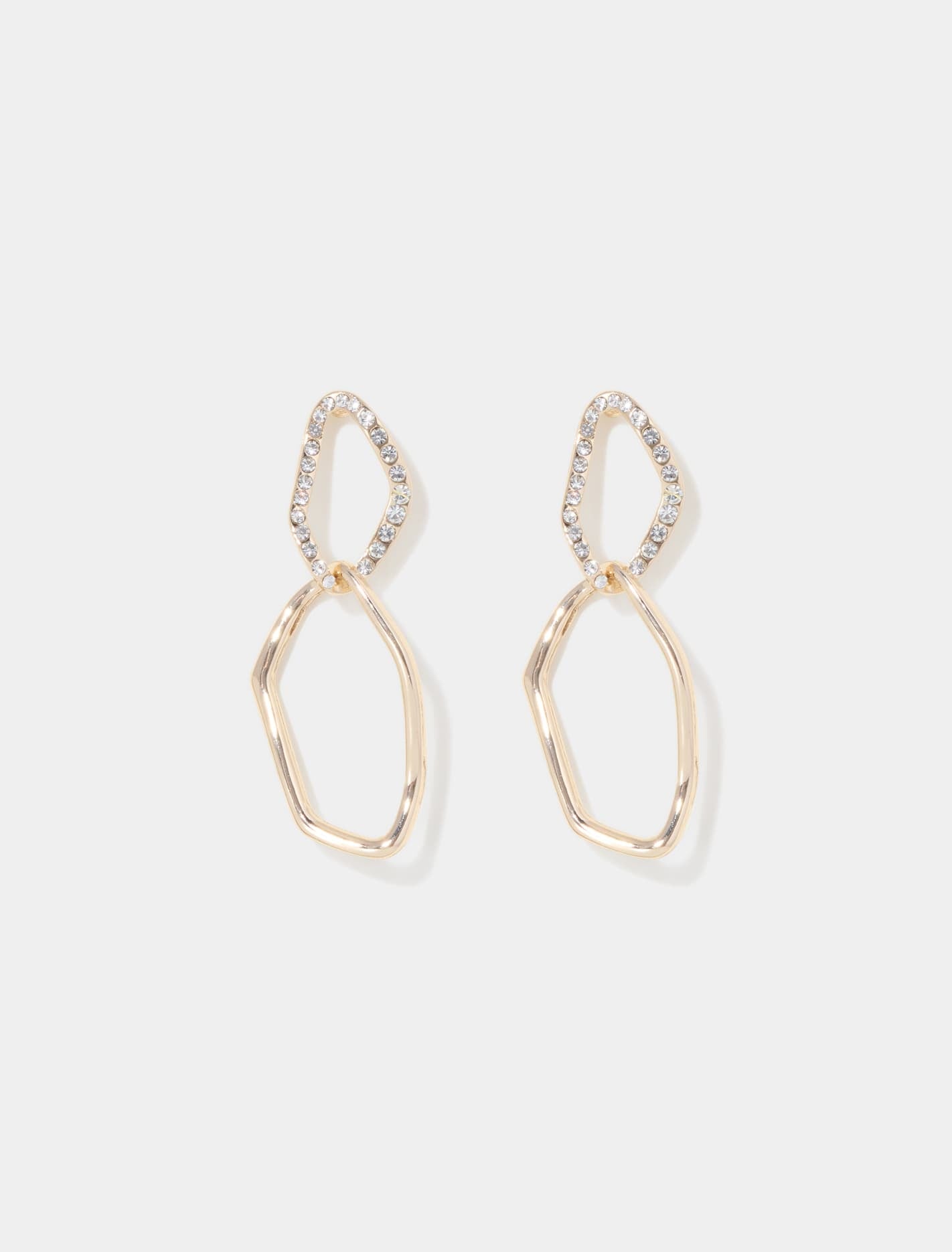 Bobbi Angled Drop Earrings Crystal/Gold_mannequin