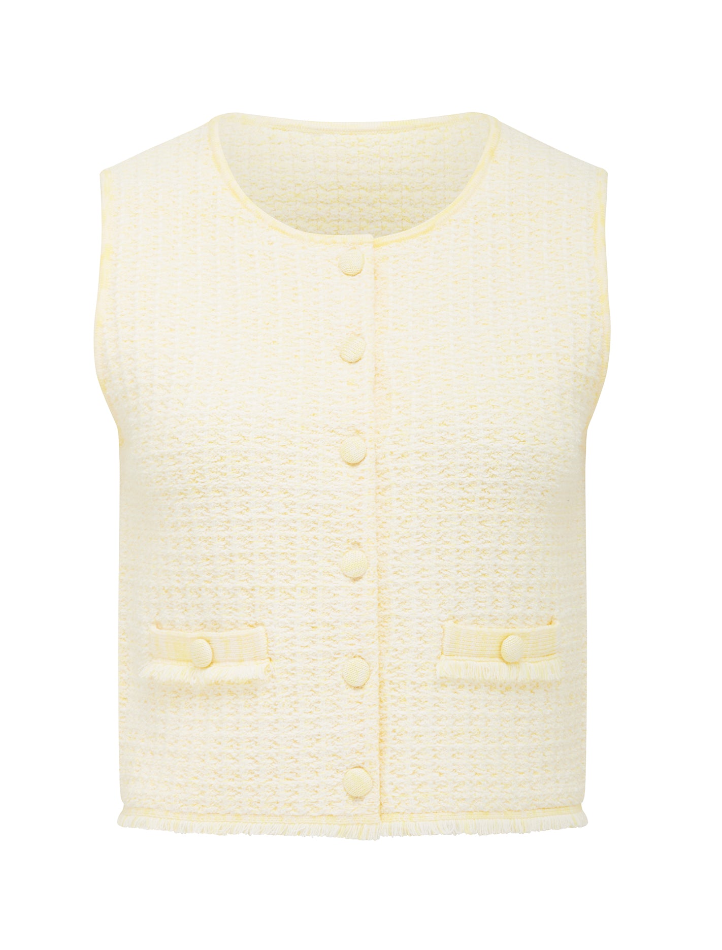 Aria Bouclé Knit Tank Lemon_mannequin