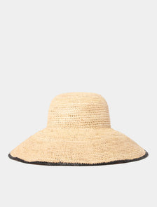 Rebecca Raffia Hat Natural Black_mannequin
