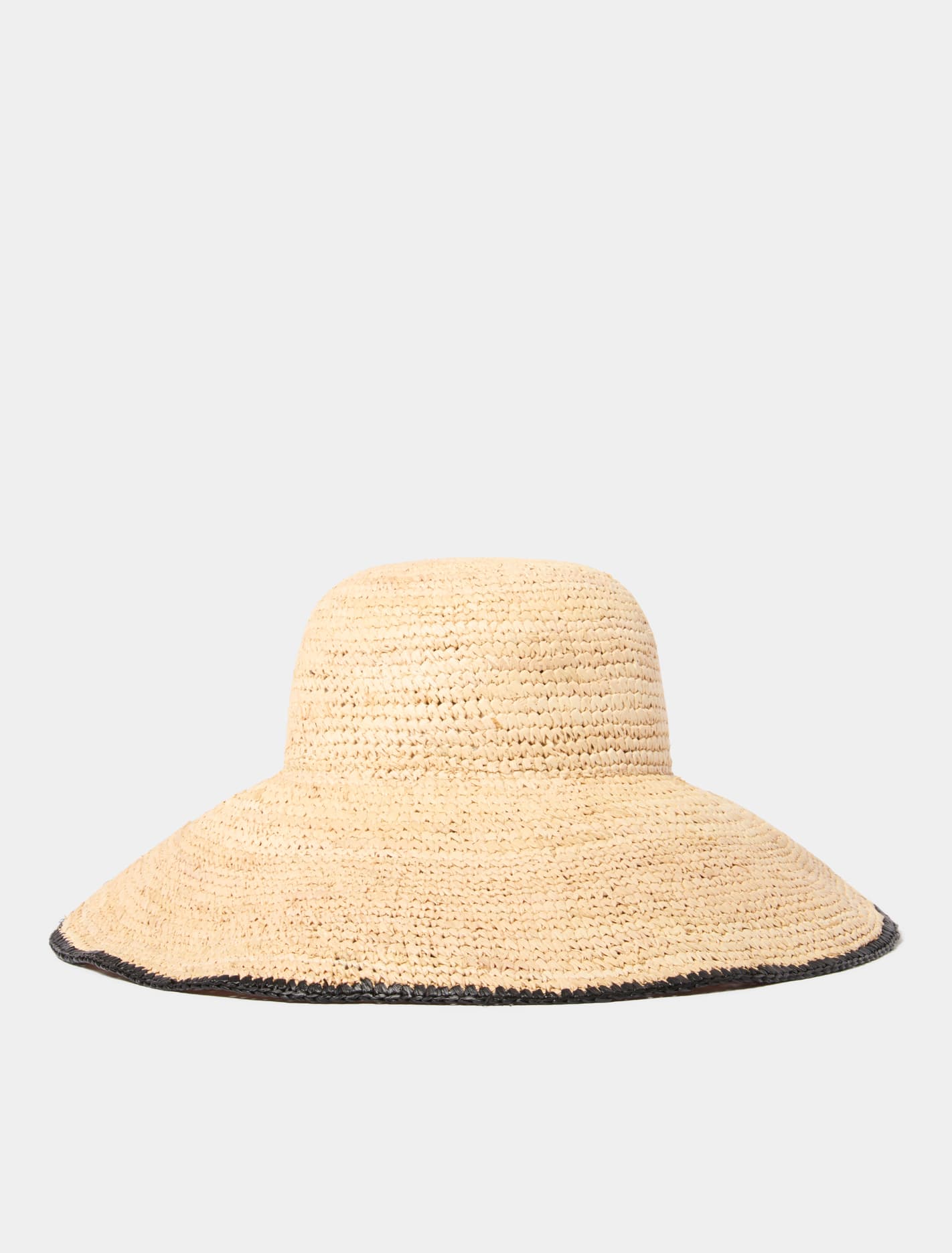 Rebecca Raffia Hat Natural Black_mannequin