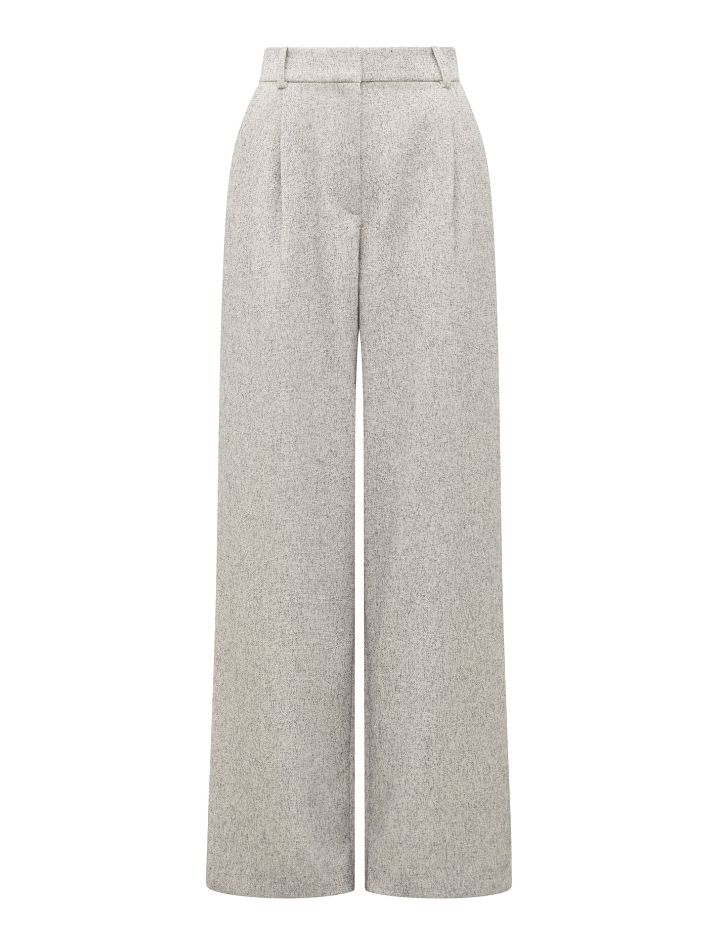 Jackie Textured Wide-Leg Pants Soft Grey Fleck_mannequin