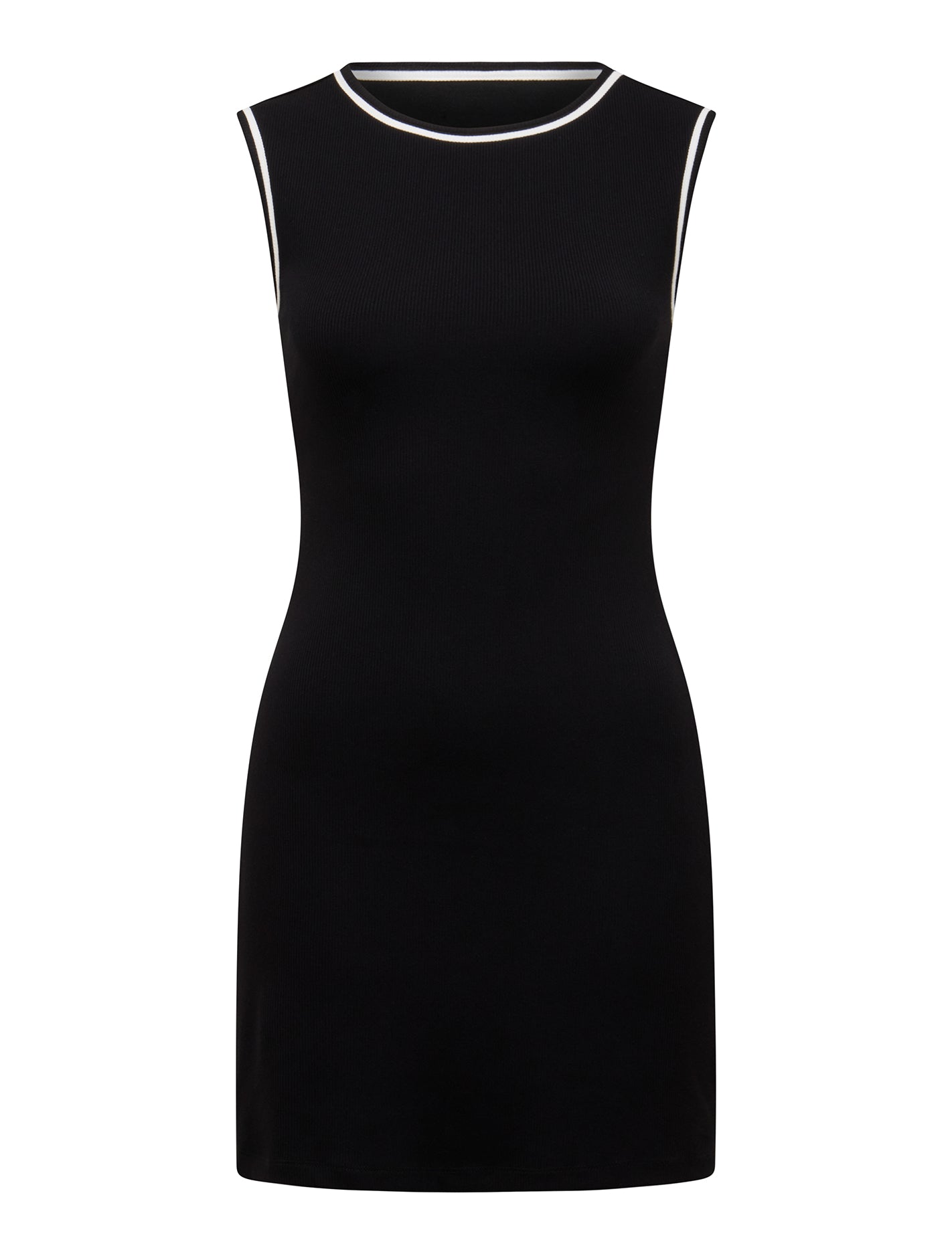 Tora Tipped Jersey Mini Dress Black_mannequin