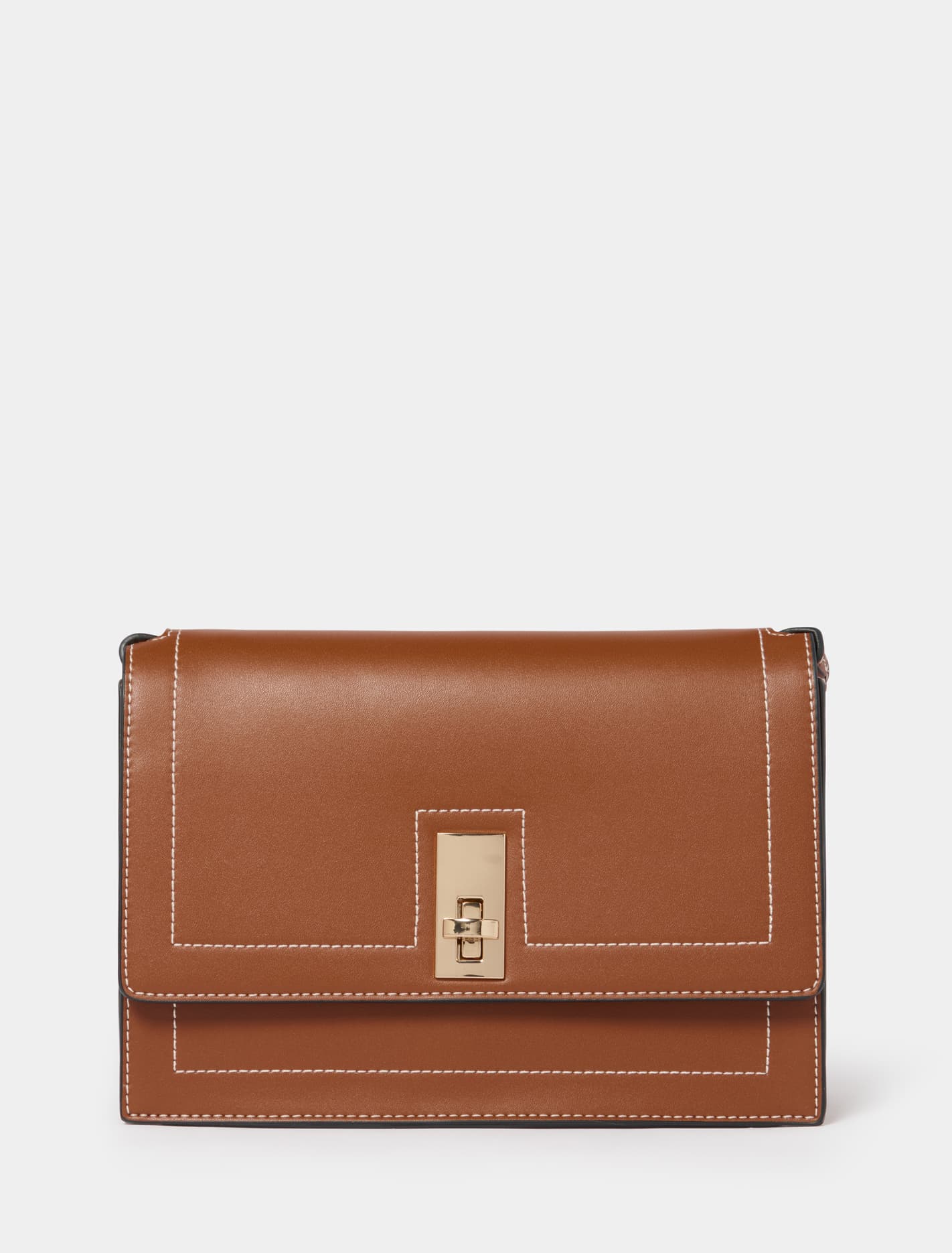 Whitney Stitch Shoulder Bag Tan_mannequin