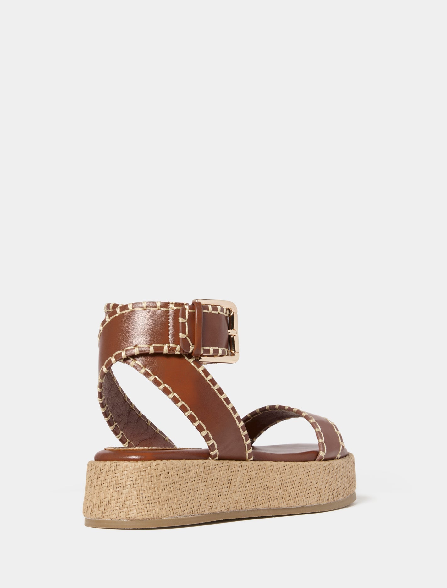 Meaca Flatform Sandals Tobacco_mannequin