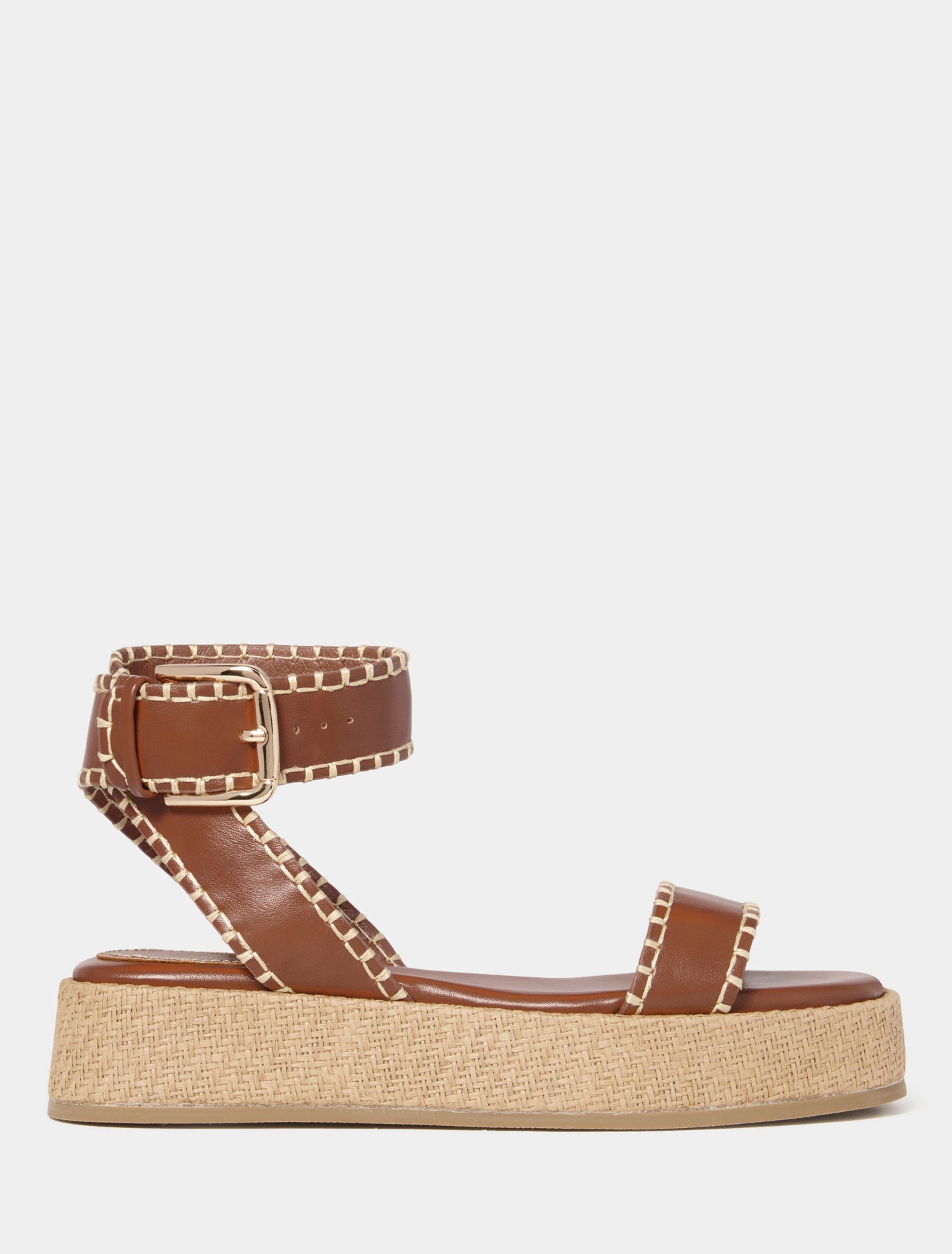Meaca Flatform Sandals Tobacco_mannequin