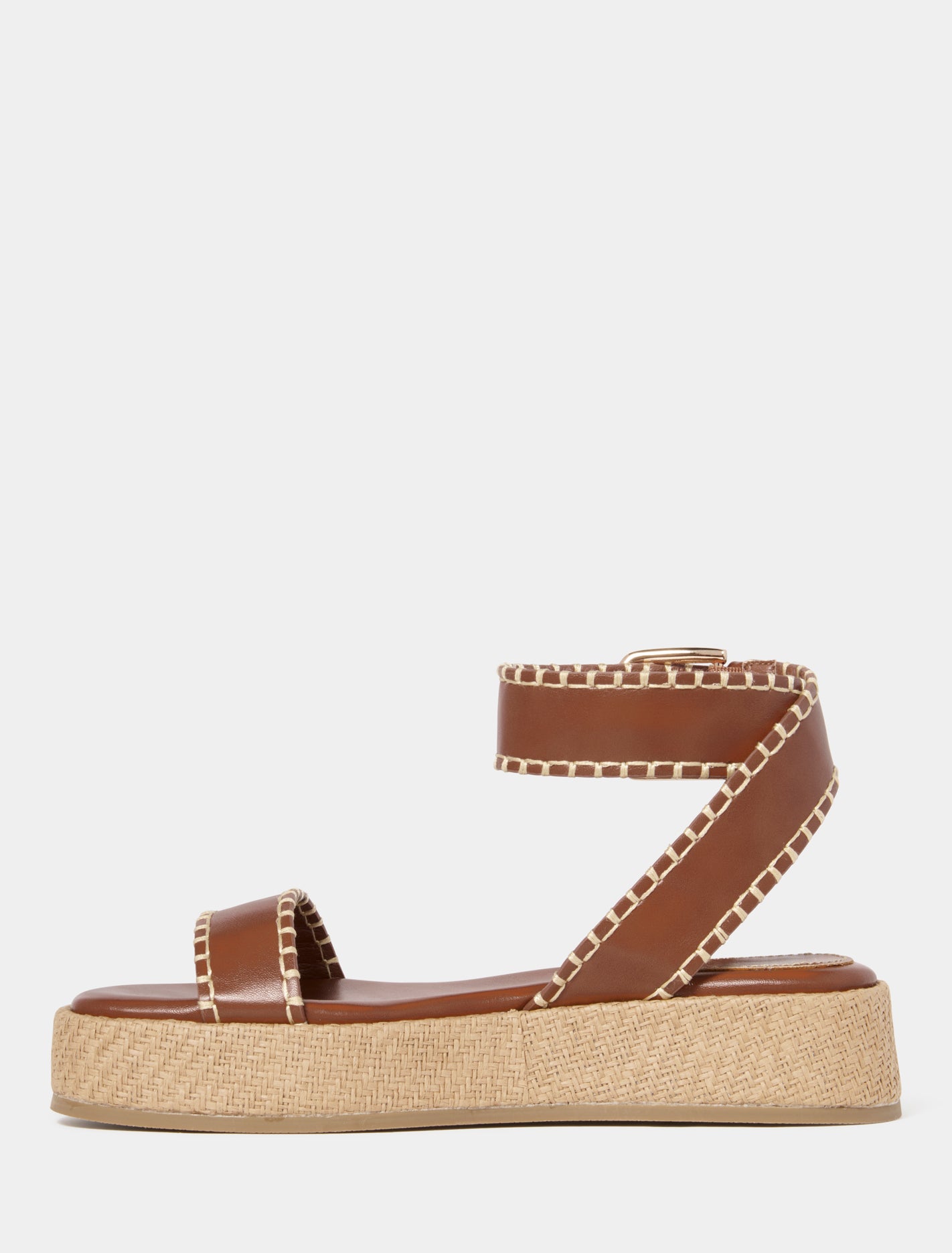 Meaca Flatform Sandals Tobacco_mannequin