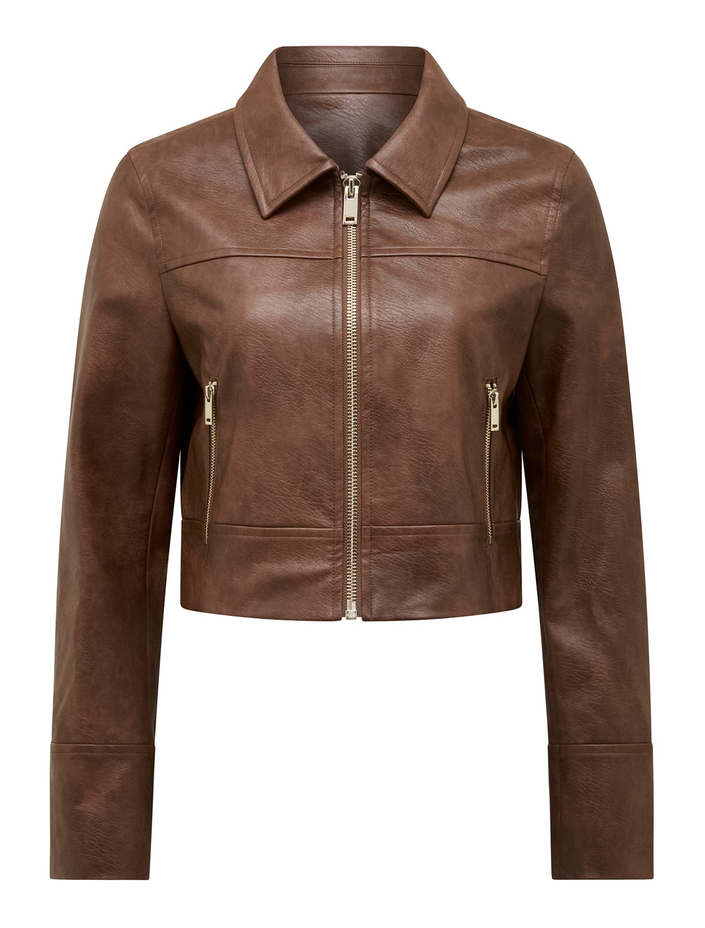 Wren Vegan Leather Jacket Walnut Set_mannequin