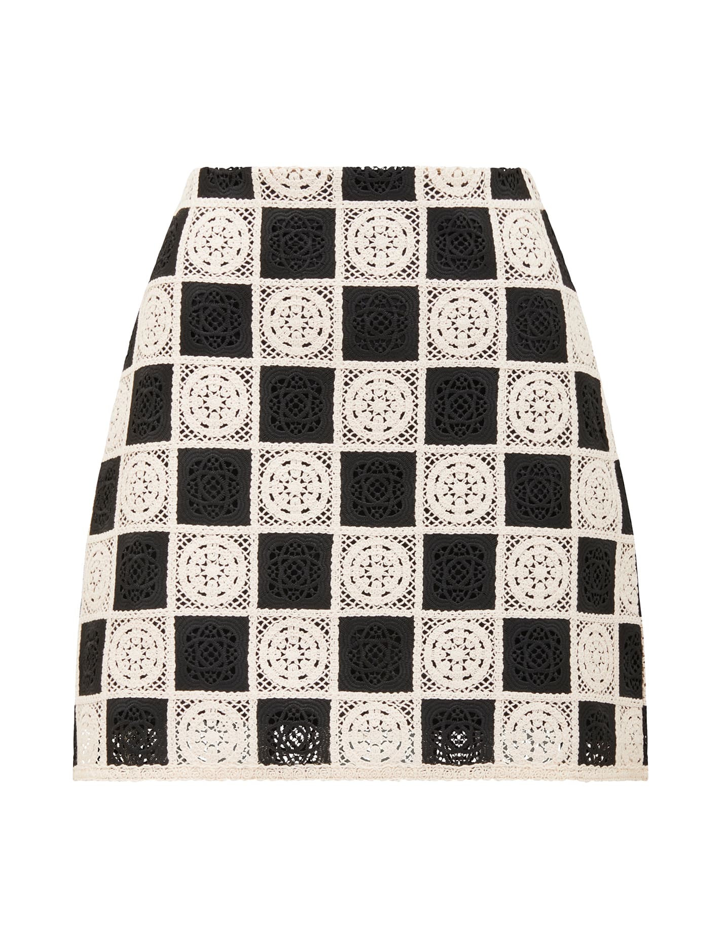 Winona Crochet Mini Skirt Black / Cream_mannequin