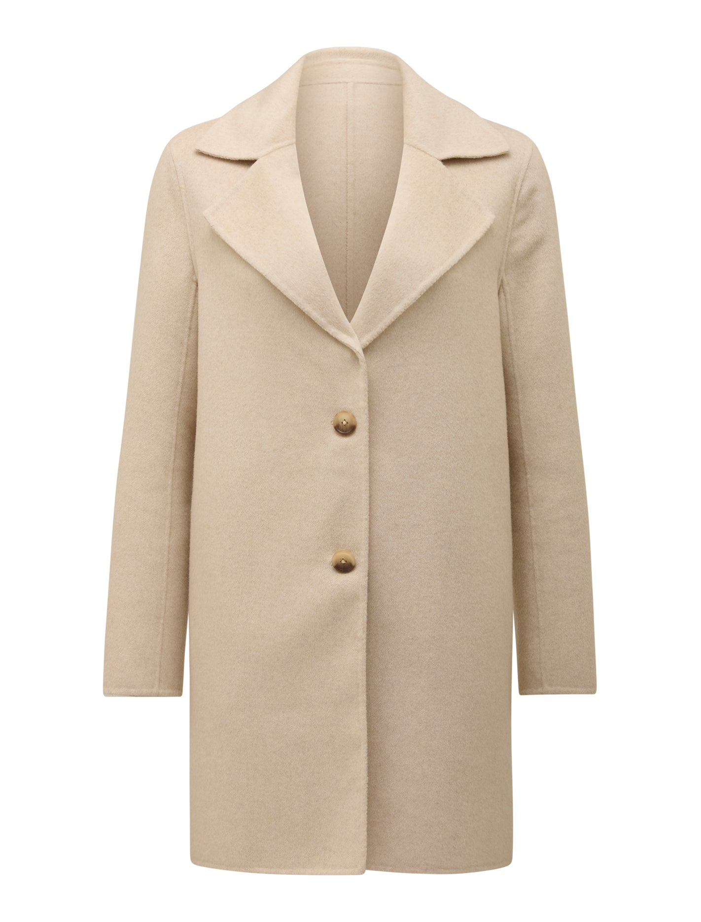 Madi Felled Mid Length Coat Soft Oatmeal_mannequin