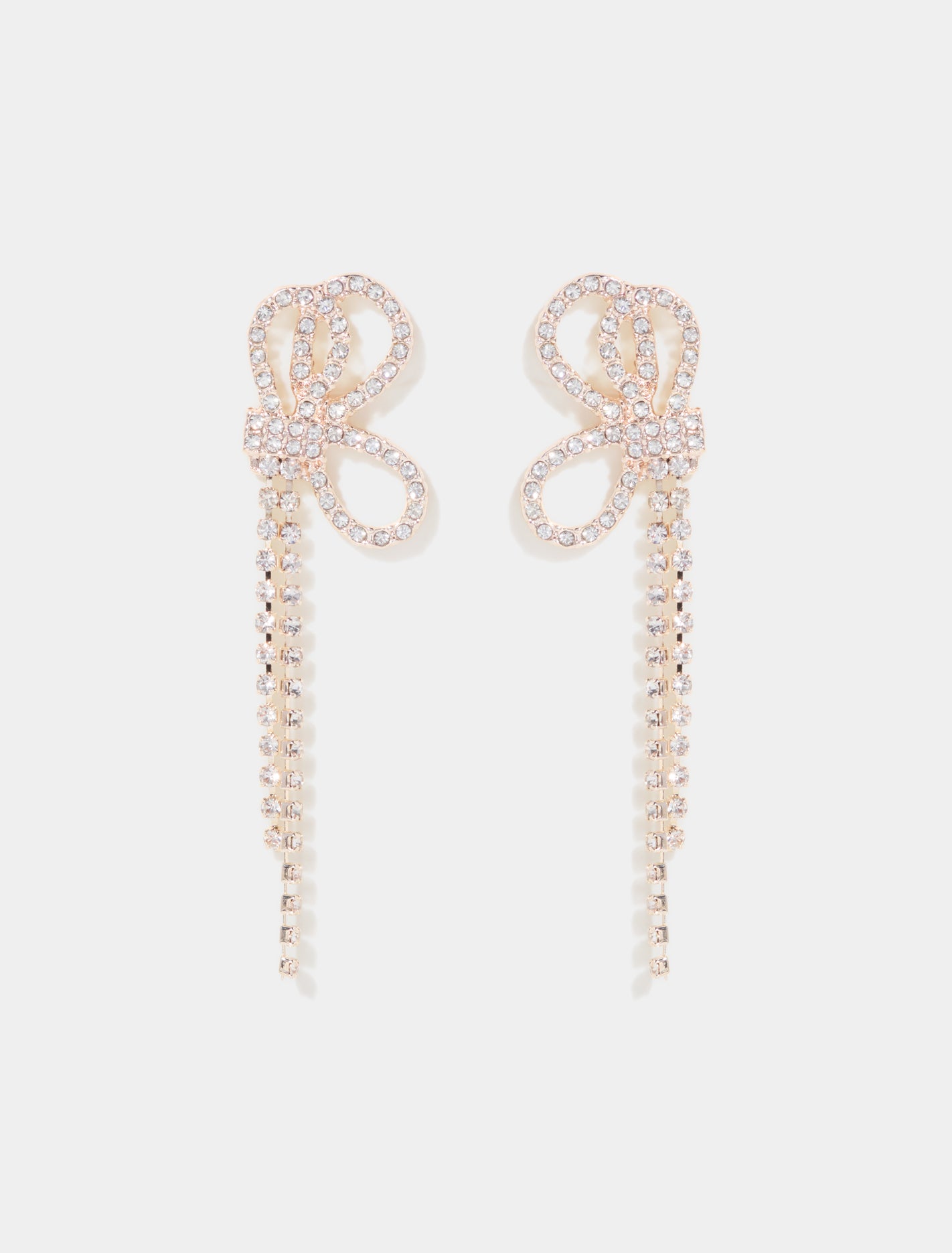 Dakota Bow Drop Earrings Rose Gold/Crystal_mannequin