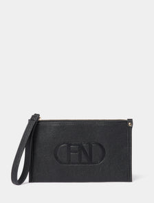 Alannah Logo Wristlet Wallet Black_mannequin