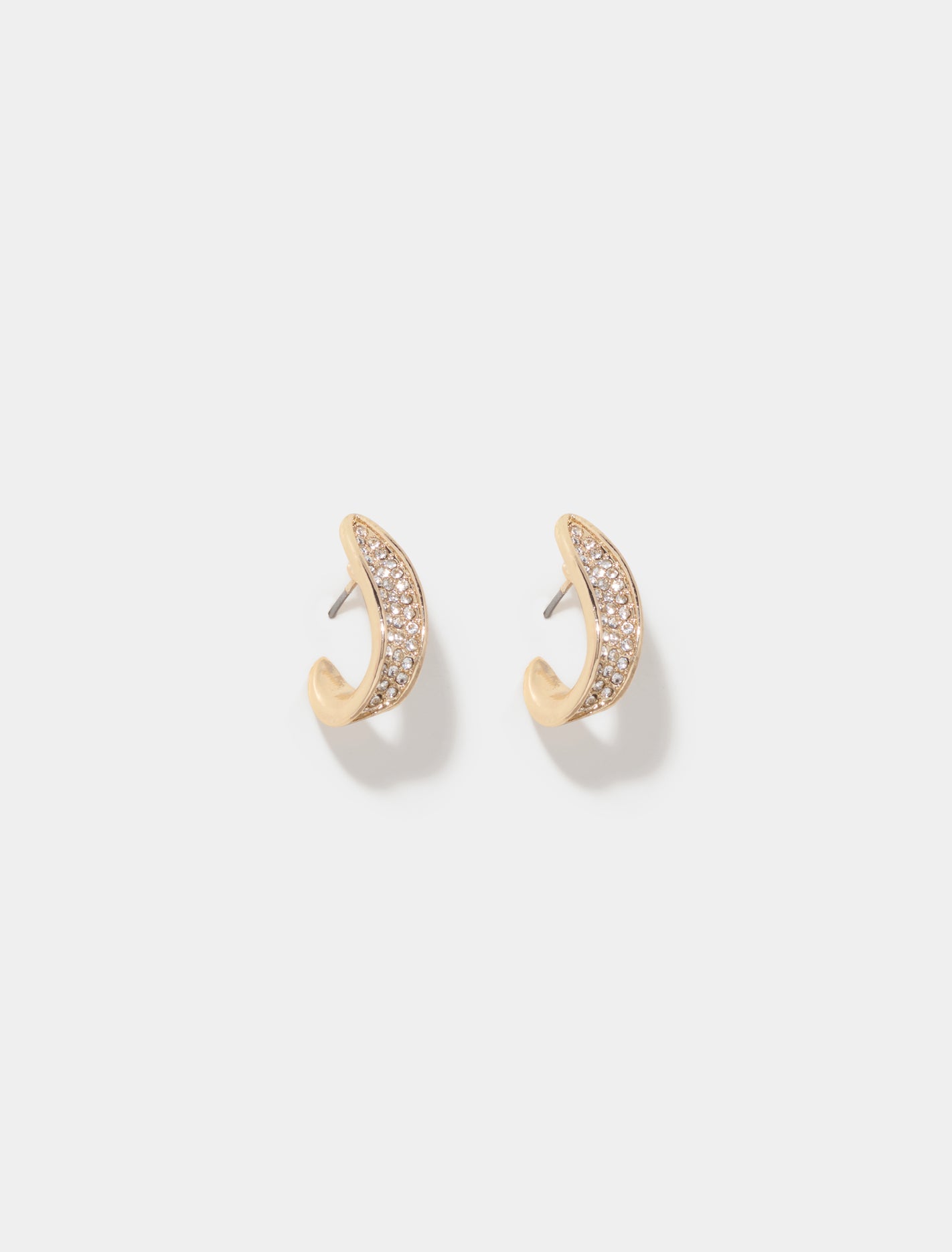 Shea Stone Curve Loop Earrings Gold/Crystal_mannequin