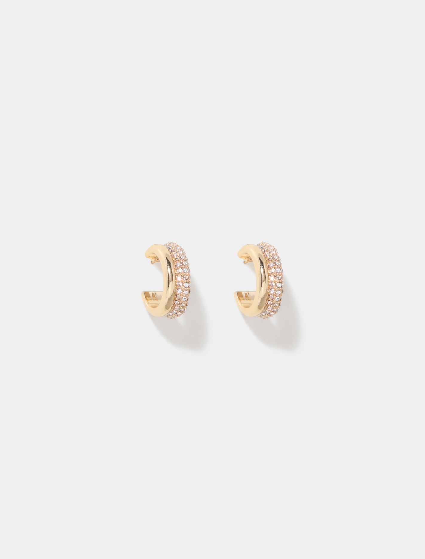 Sia Small Stone Hoop Earrings Gold/Crystal_mannequin