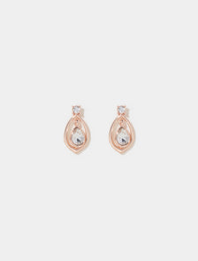 Tomi Teardrop Stone Earring Rose Gold/Crystal_mannequin
