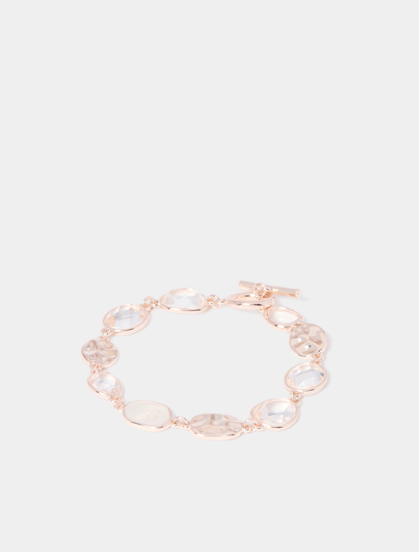 Silvia Stone Drop Bracelet Rose Gold/Crystal_mannequin