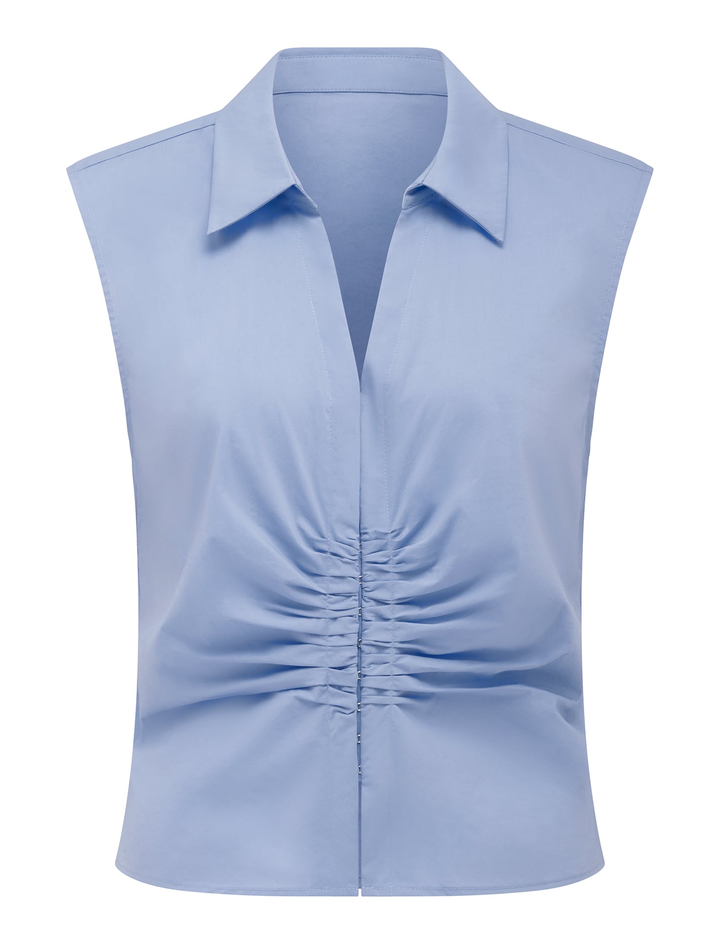 Stella Cotton Ruched Top Sweet Blue_mannequin