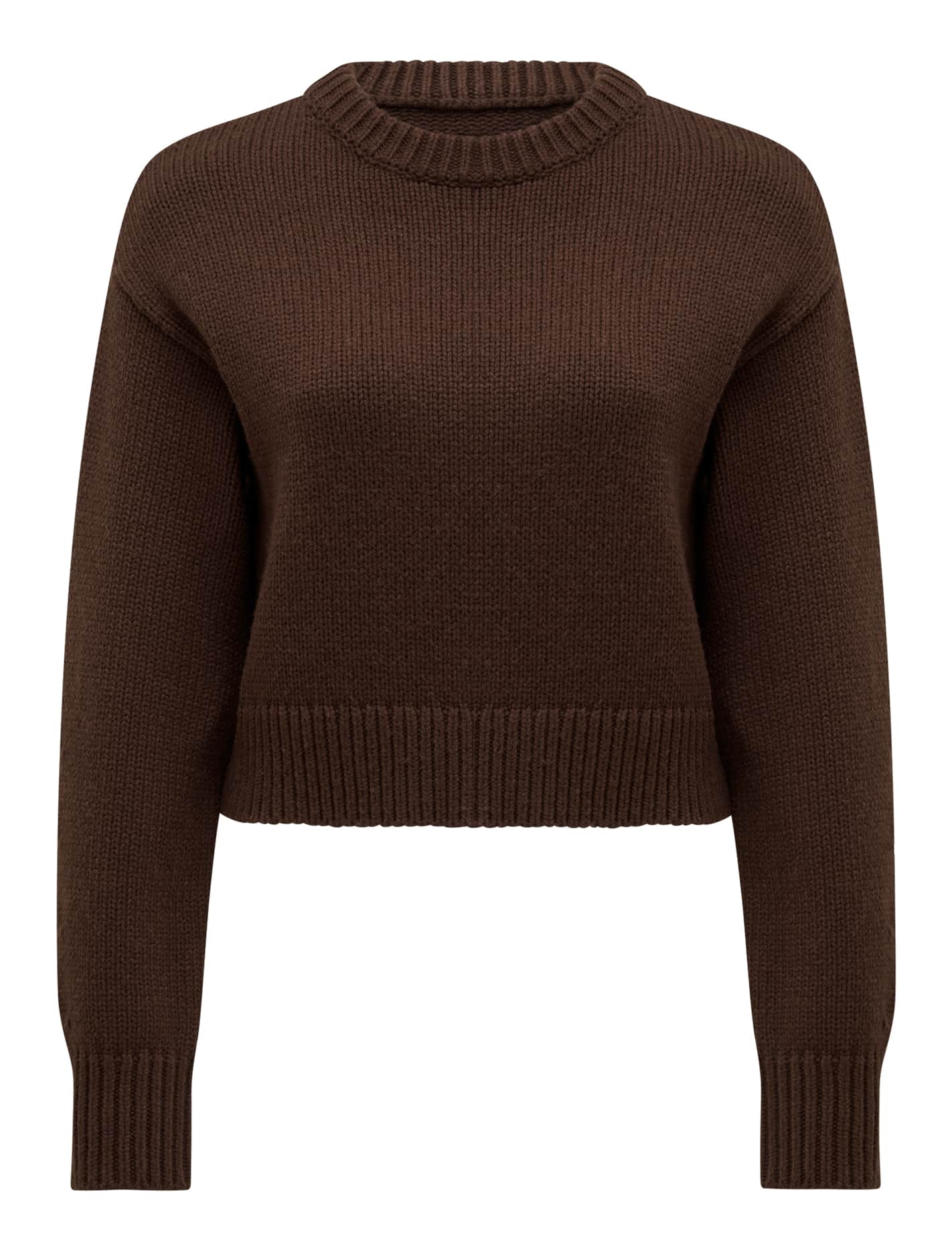 Matilda Knitted Crew-Neck Jumper Shadow Brown_mannequin