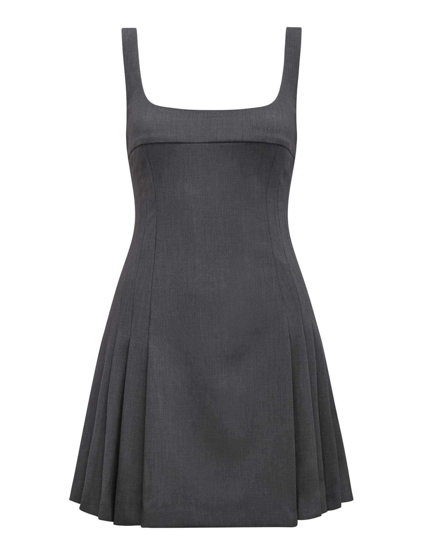 Eada Petite Pleated Mini Dress Grey Marle Co-ord_mannequin