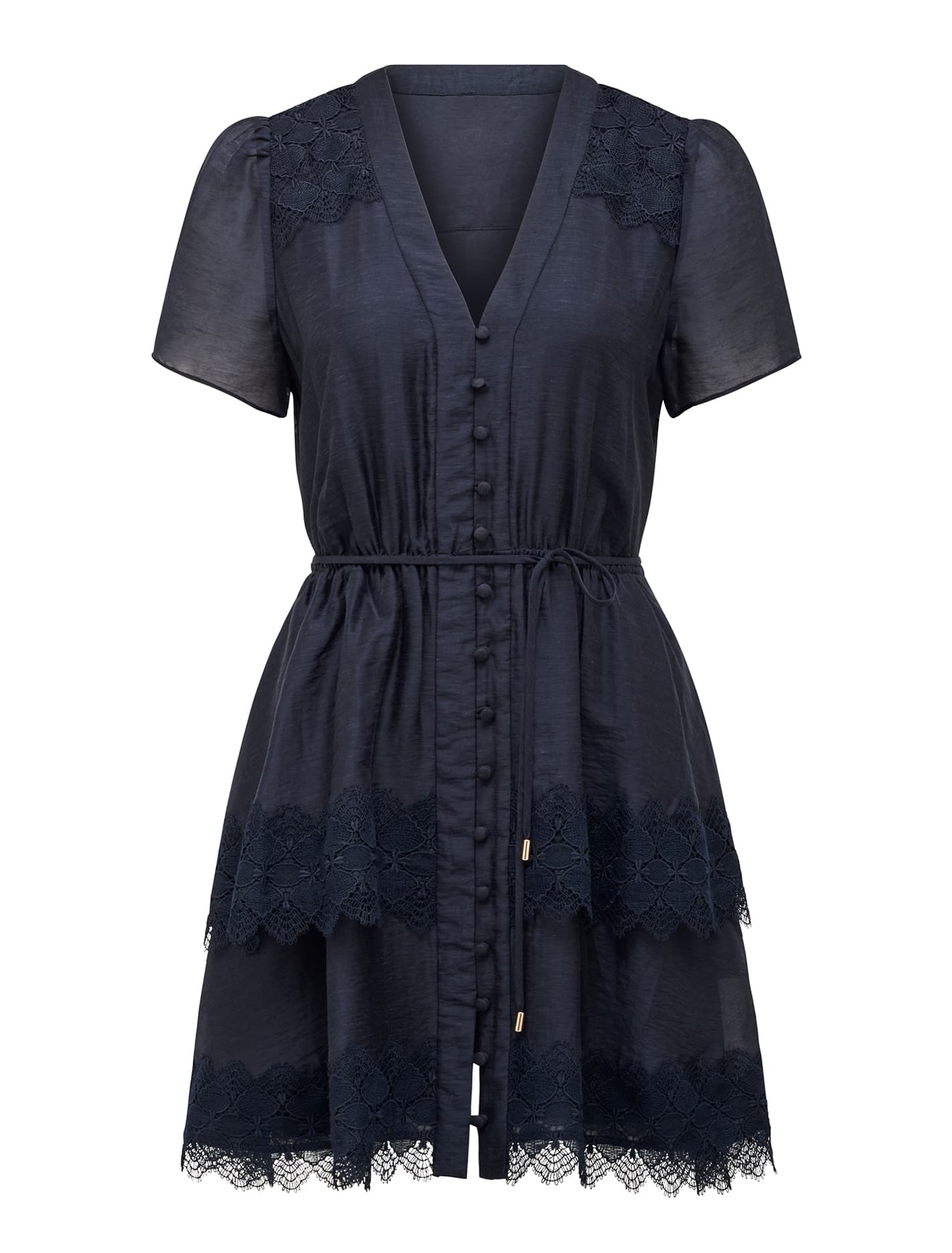 Emmy Lace Trim Mini Dress Navy_mannequin