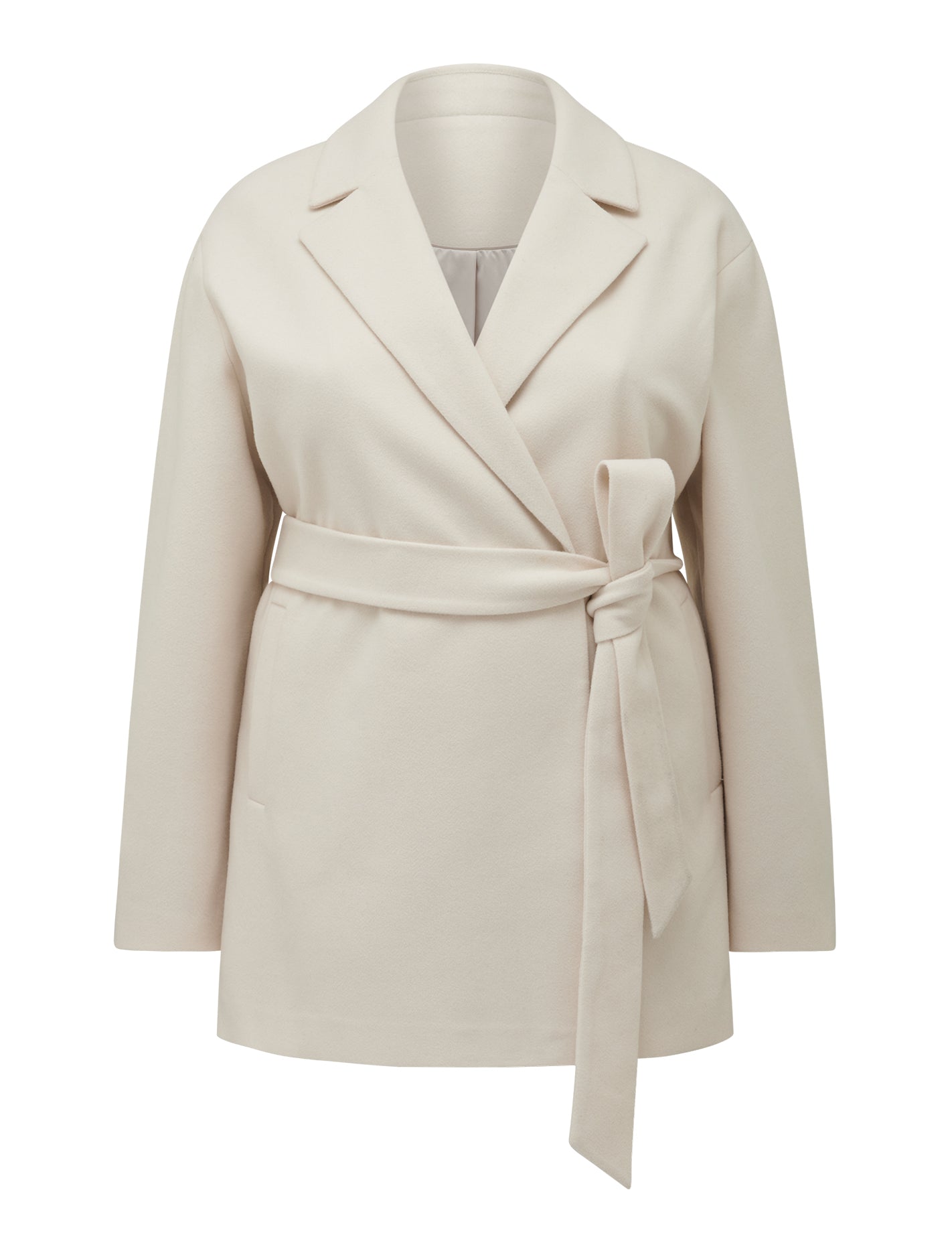Adele Curve Wrap Coat Cream_mannequin