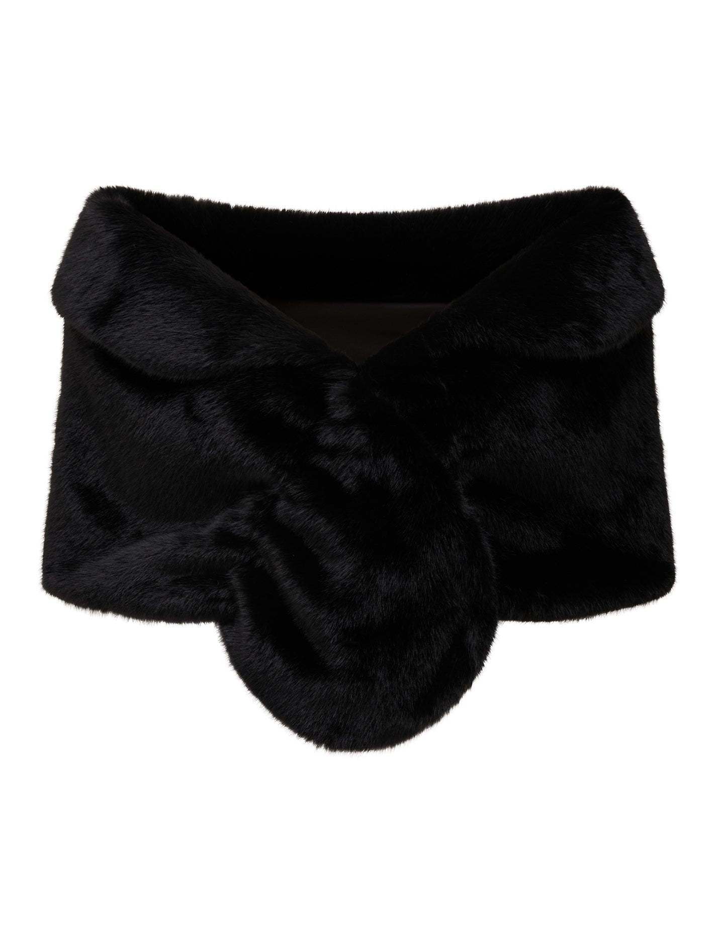 Felicity Faux Fur Wrap Black_mannequin