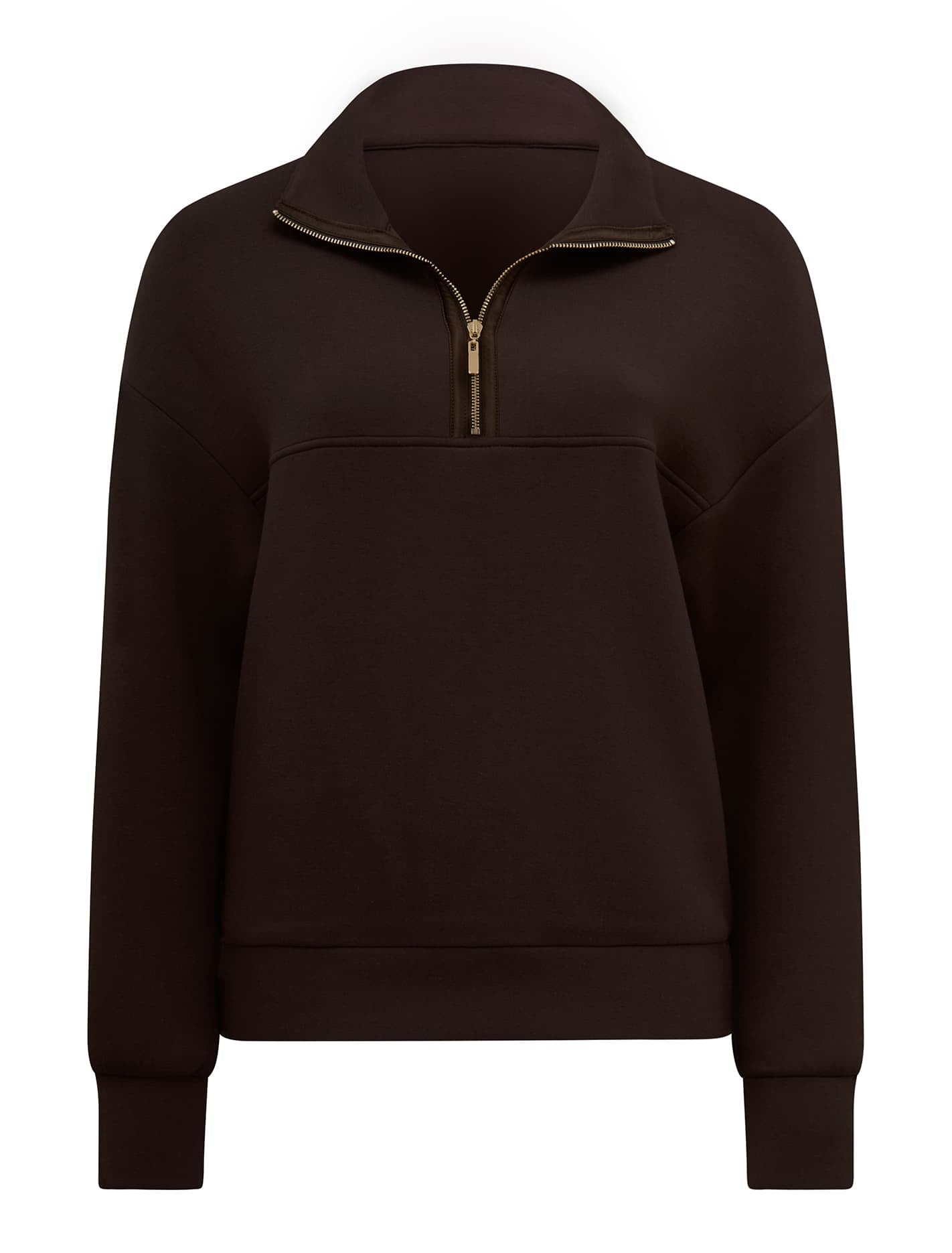 Lya Lounge Satin Trim Jumper Dark Chocolate_mannequin