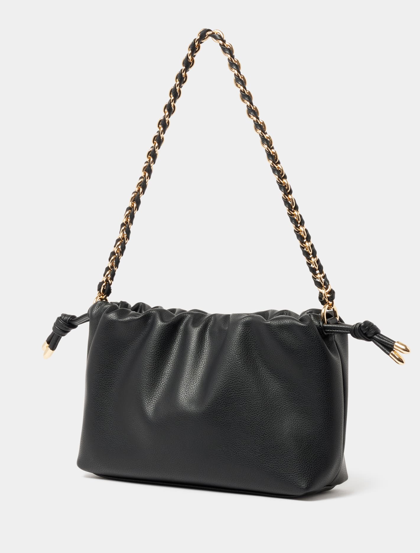 Blossom Ruched Clutch Black_mannequin