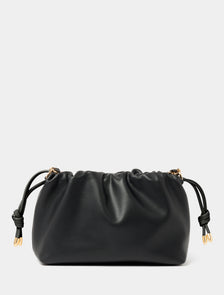 Blossom Ruched Clutch Black_mannequin