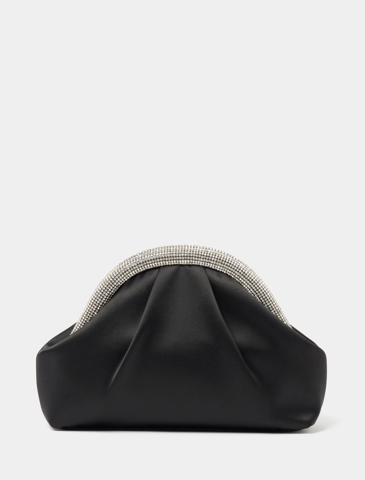 Shayla Shiny Frame Clutch Black / Silver_mannequin