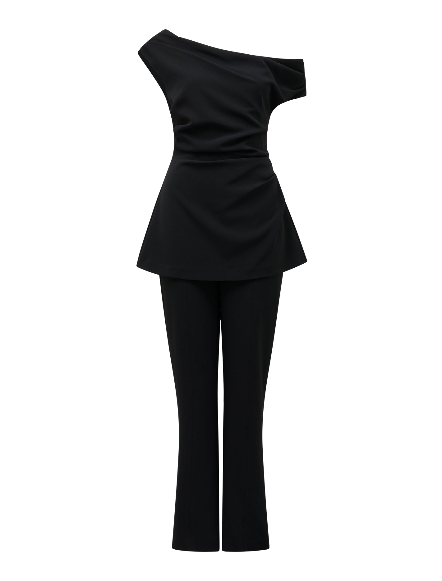 Palma Asymmetric Jumpsuit Black_mannequin