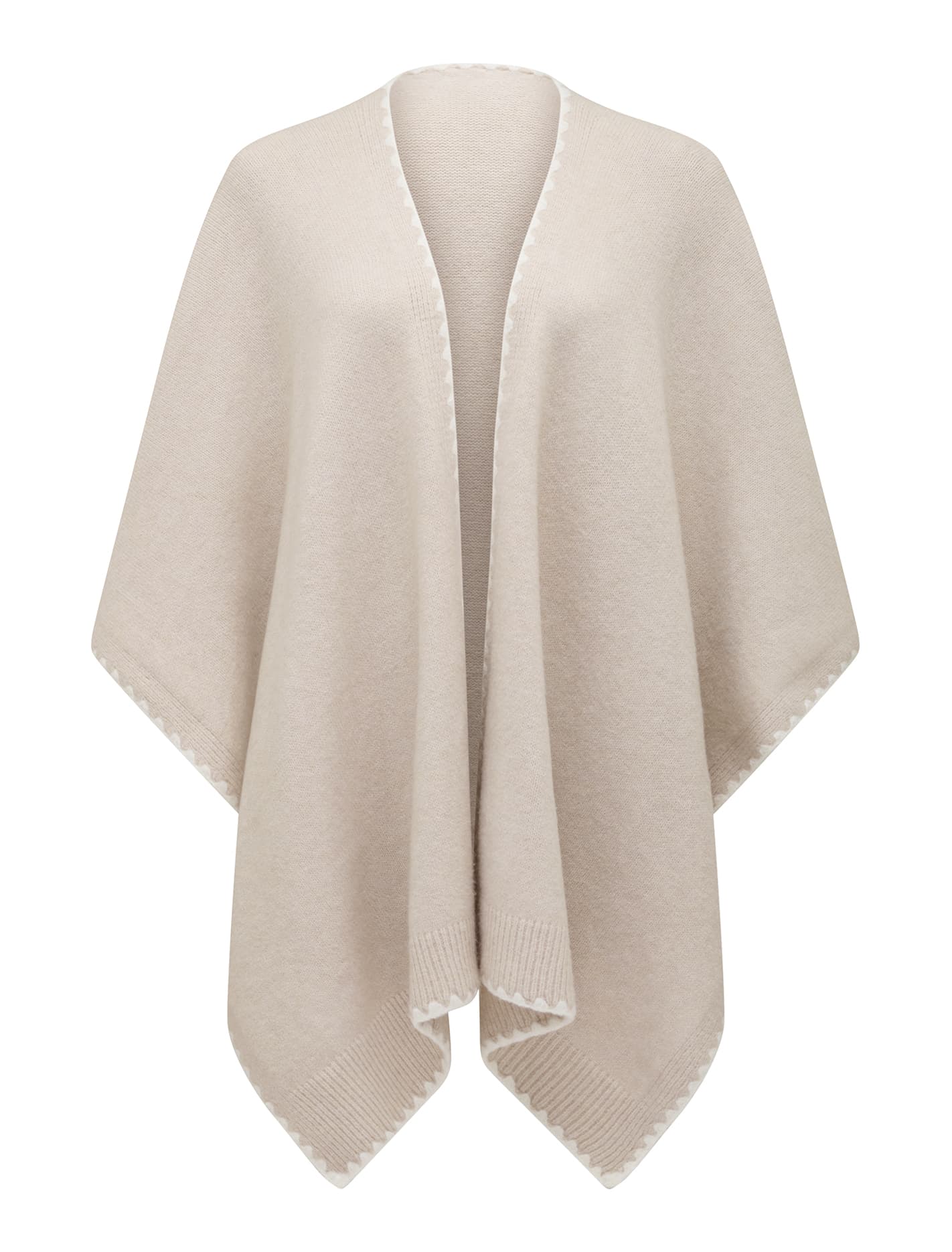 Sara Stitch Detail Cape Natural/Ivory_mannequin