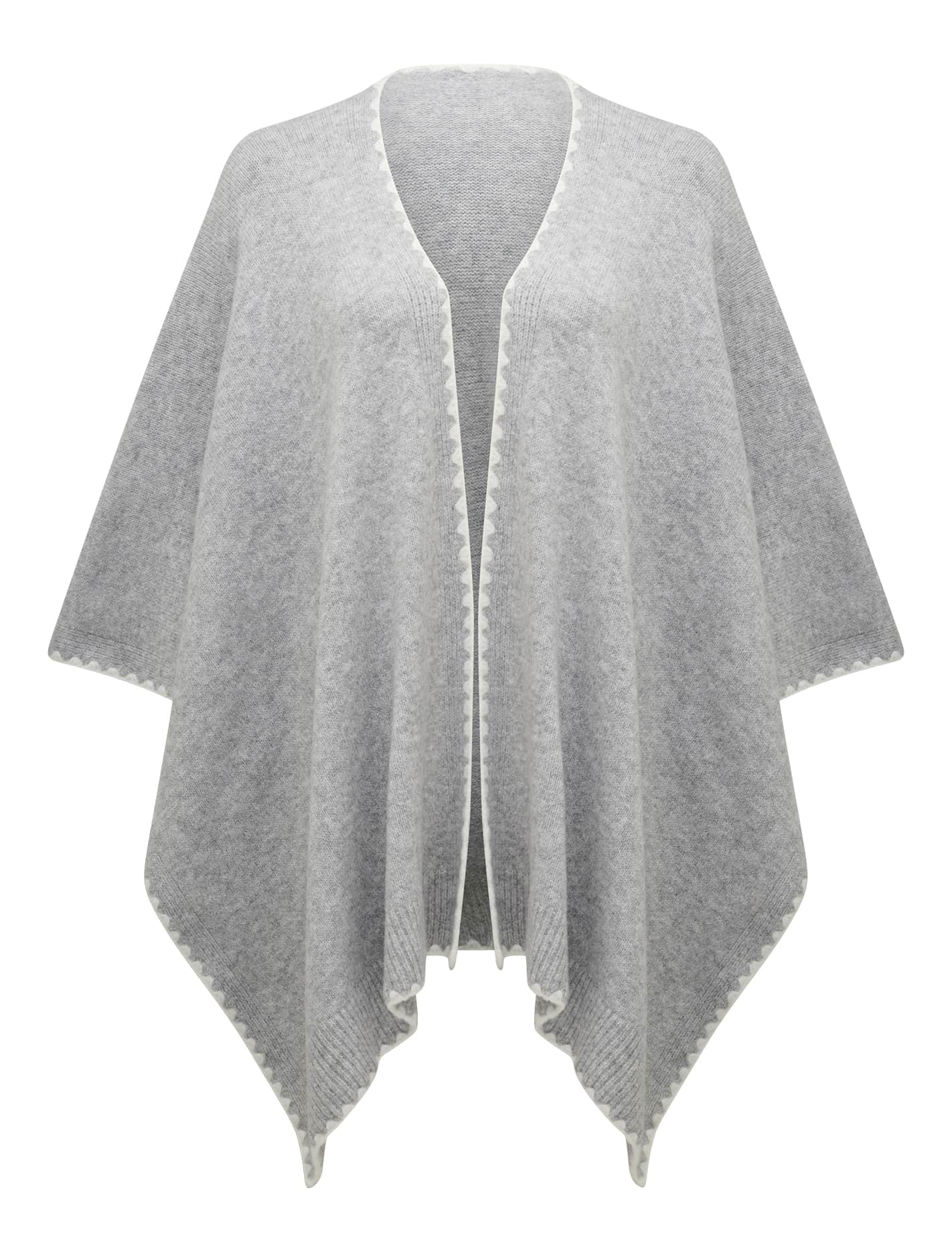 Sara Stitch Detail Cape Grey / White_mannequin