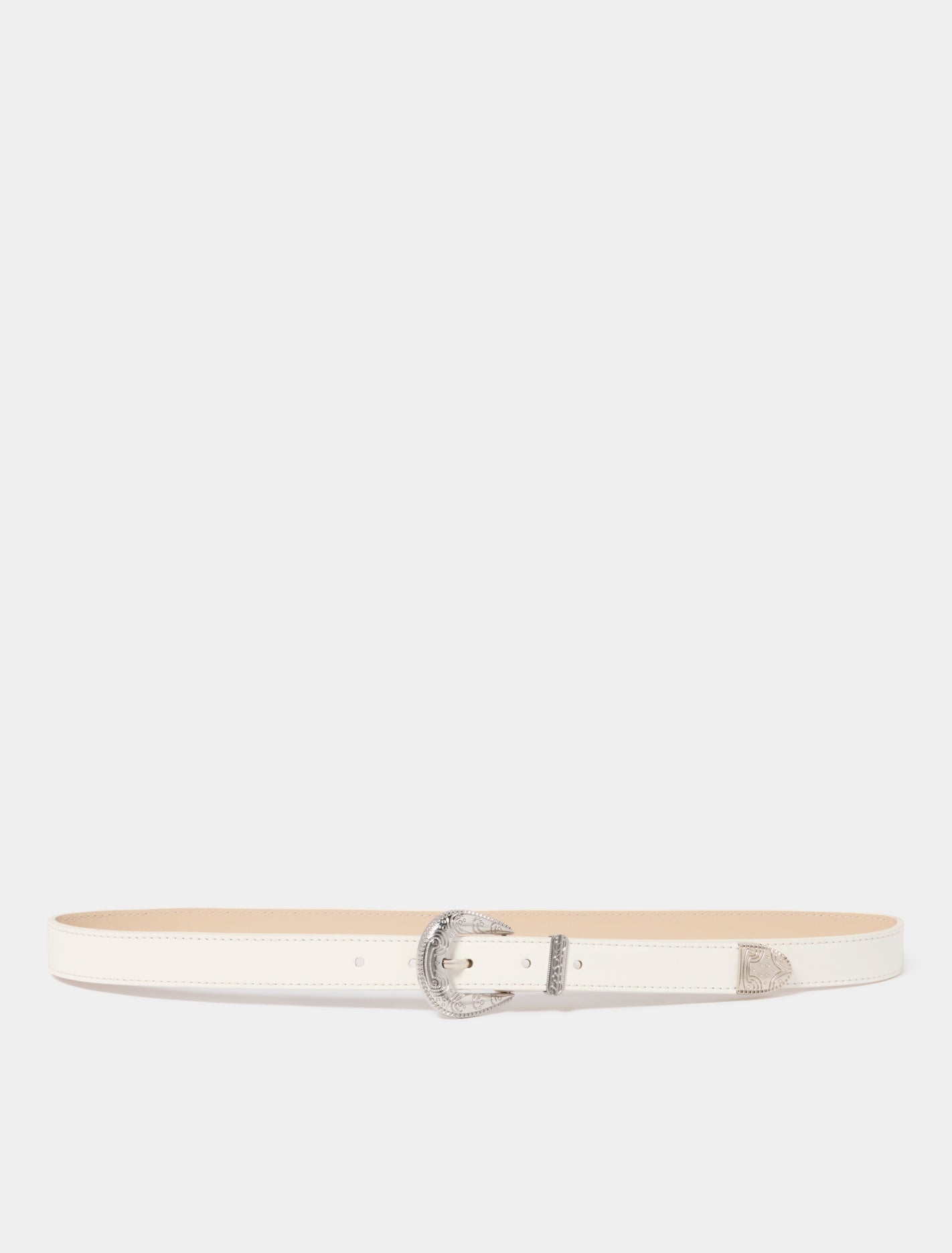Winnie Western Jean Belt White_mannequin