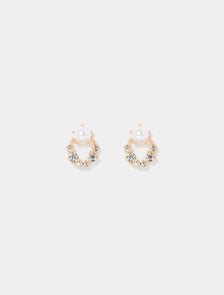 Rita Round Stone Earring Multi_mannequin